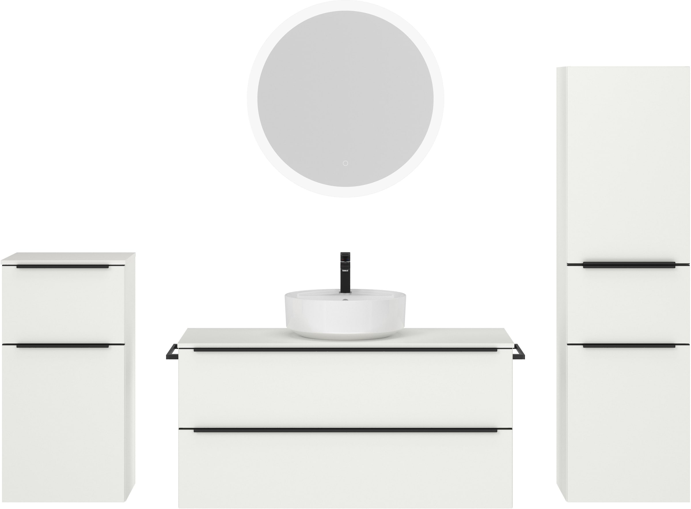 nobilia® Badmöbel-Set »Alvene«, (4 St., vormontiert, mit Soft-Close), inkl. günstig online kaufen