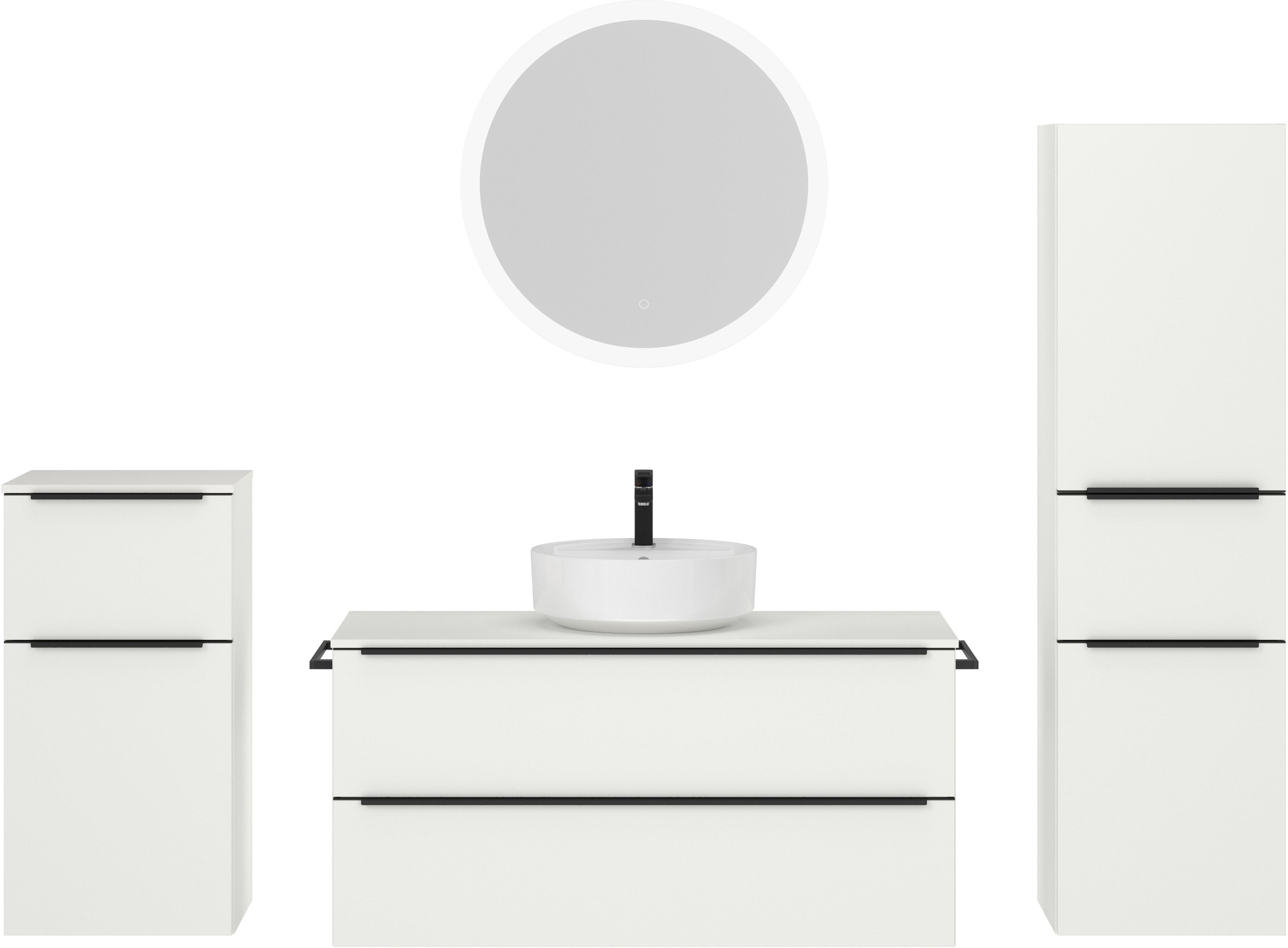 nobilia® Badmöbel-Set »Alvene« vormontiert, mit Soft-Close, 4 Stk. tlg. günstig online kaufen