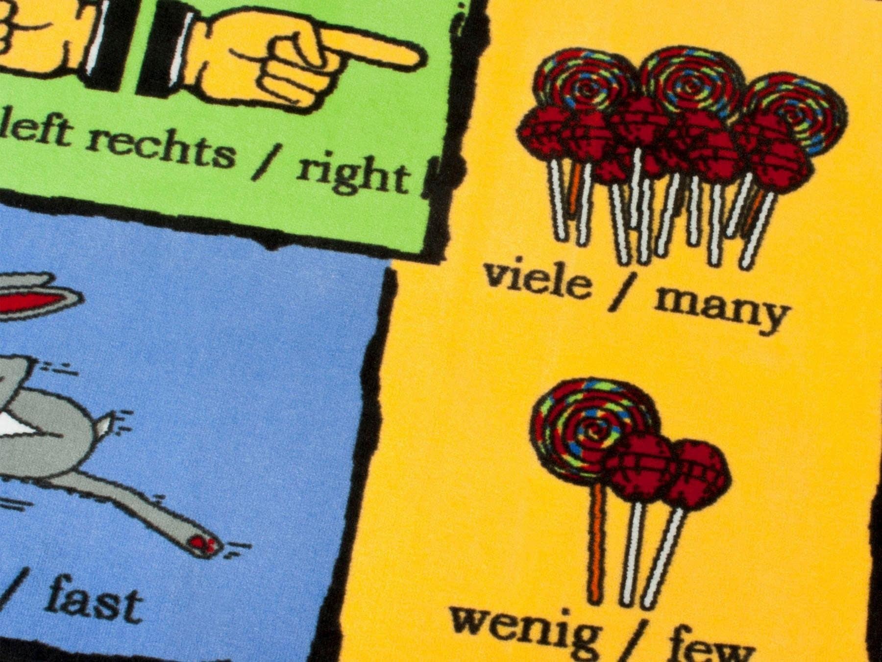 Primaflor-Ideen in Textil Kinderteppich »GEGENSÄTZE, Made in Belgium«, rechteckig, 5 mm Höhe, Spiel- und Lernteppich, Gegensätze lernen, Kinderzimmer