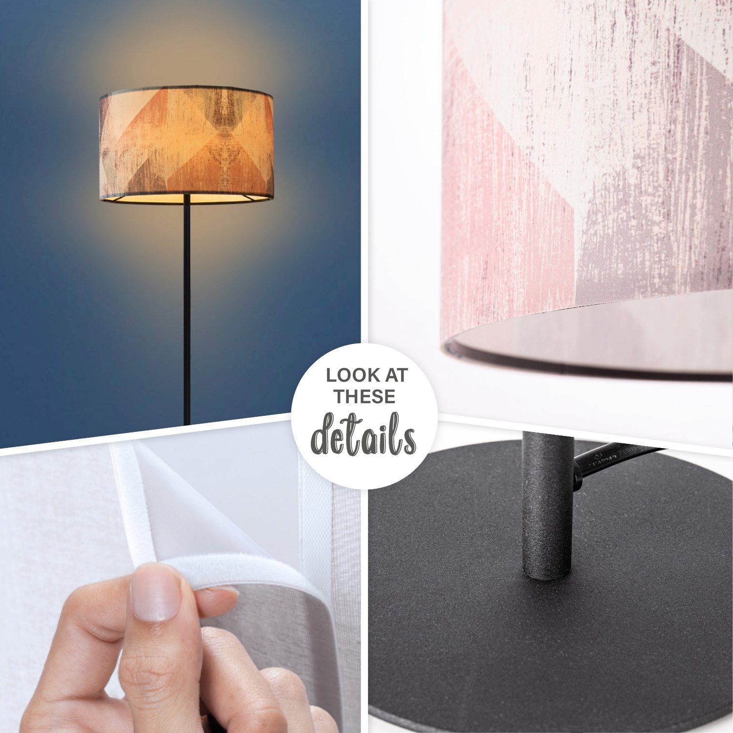 Paco Home Stehlampe »Mero 102«, 1 flammig, Leuchtmittel E27 | ohne Leuchtmittel, Standleuchte Wohnzimmer Schlafzimmer E27 Hell Pastell Vintage