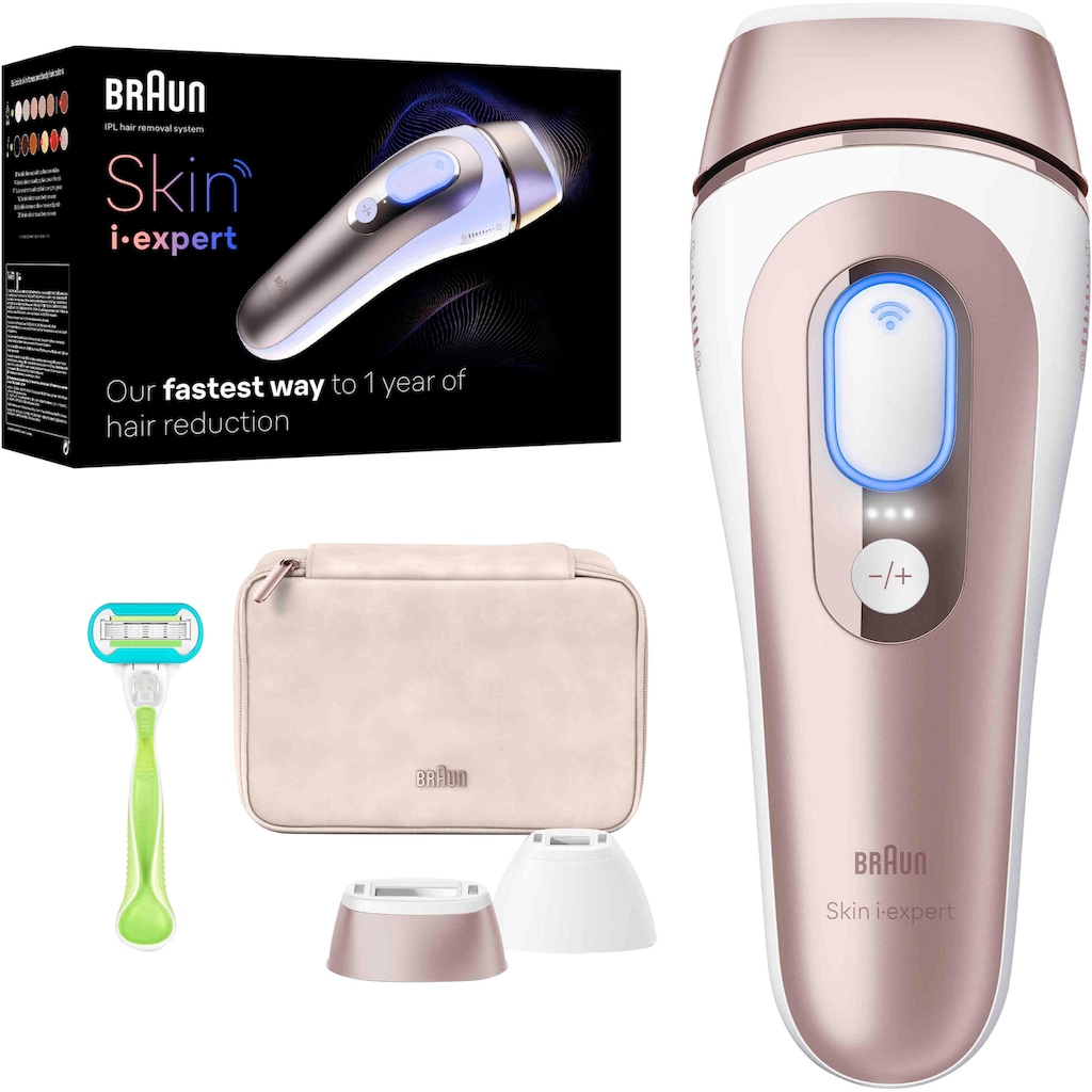 Braun IPL-Haarentferner »Smart Skin i·expert PL7147«, 2 Aufsätze für Gesicht & Körper, Venus Rasierer & Aufbewahrungstasche