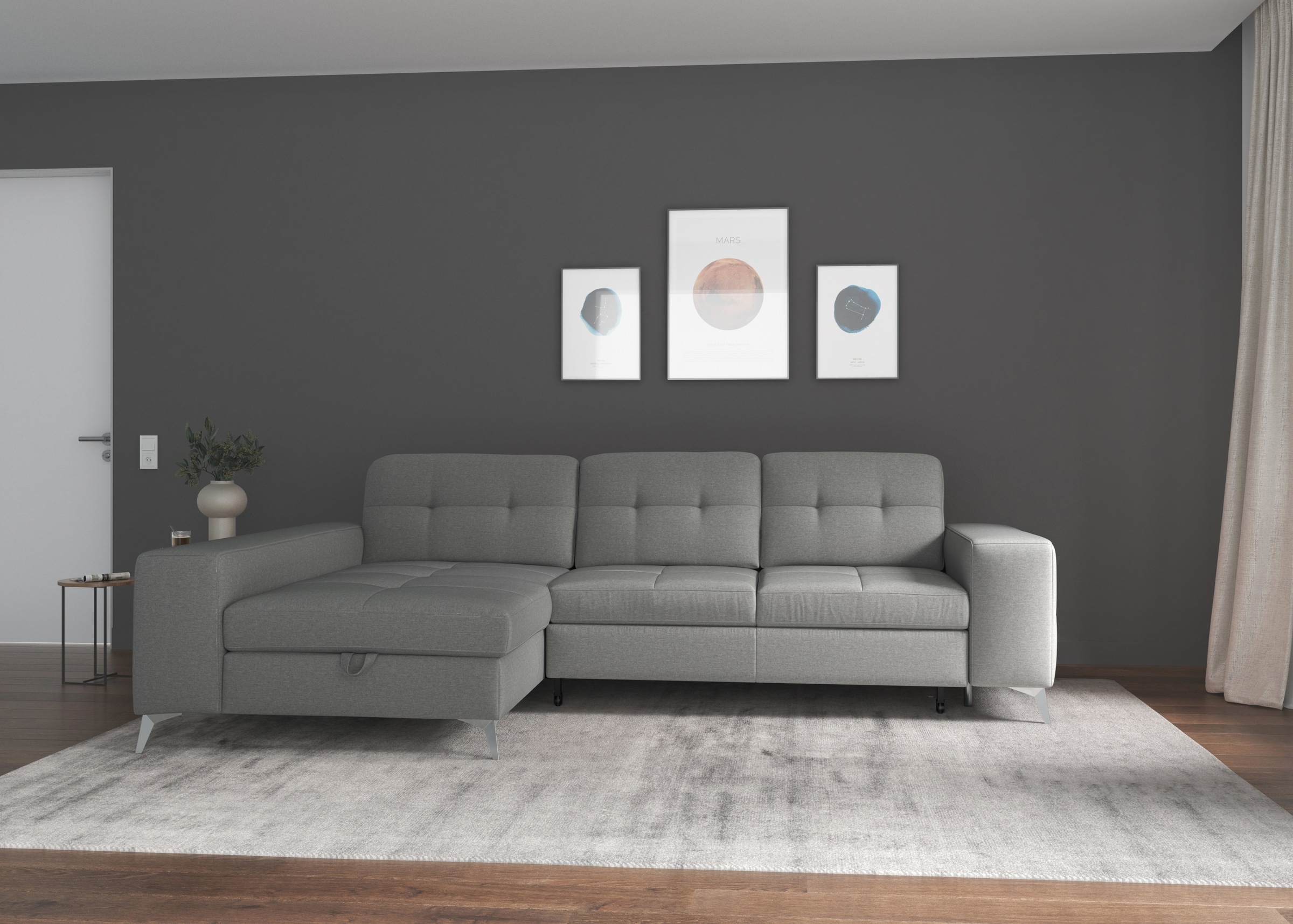 sit&more Ecksofa »Baviene L-Form«, inklusive Sitztiefenverstellung und Federkern, wahlweise Bettfunktion