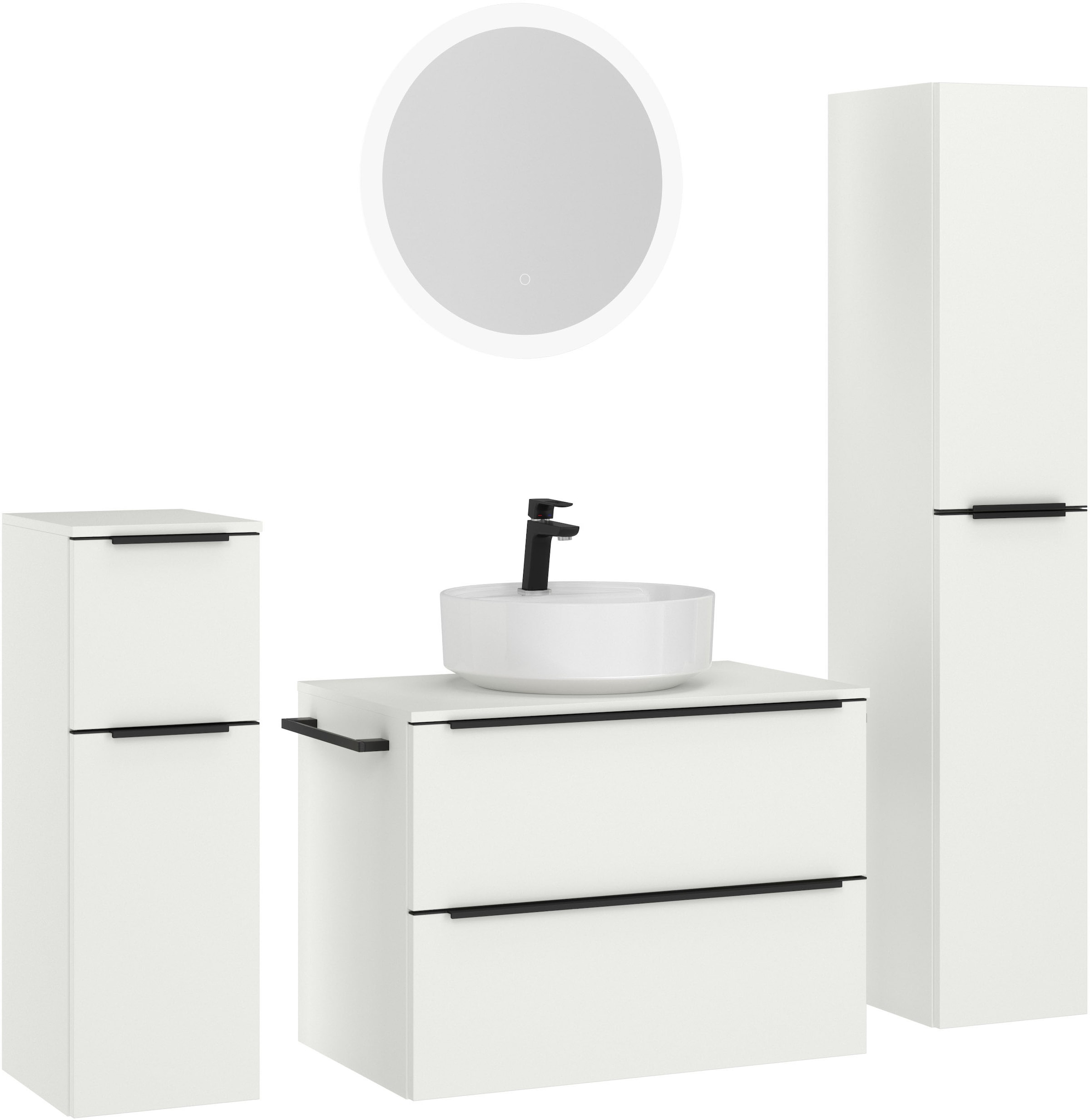 nobilia® Badmöbel-Set »Alvene«, (4 St., vormontiert, mit Soft-Close), inkl. günstig online kaufen