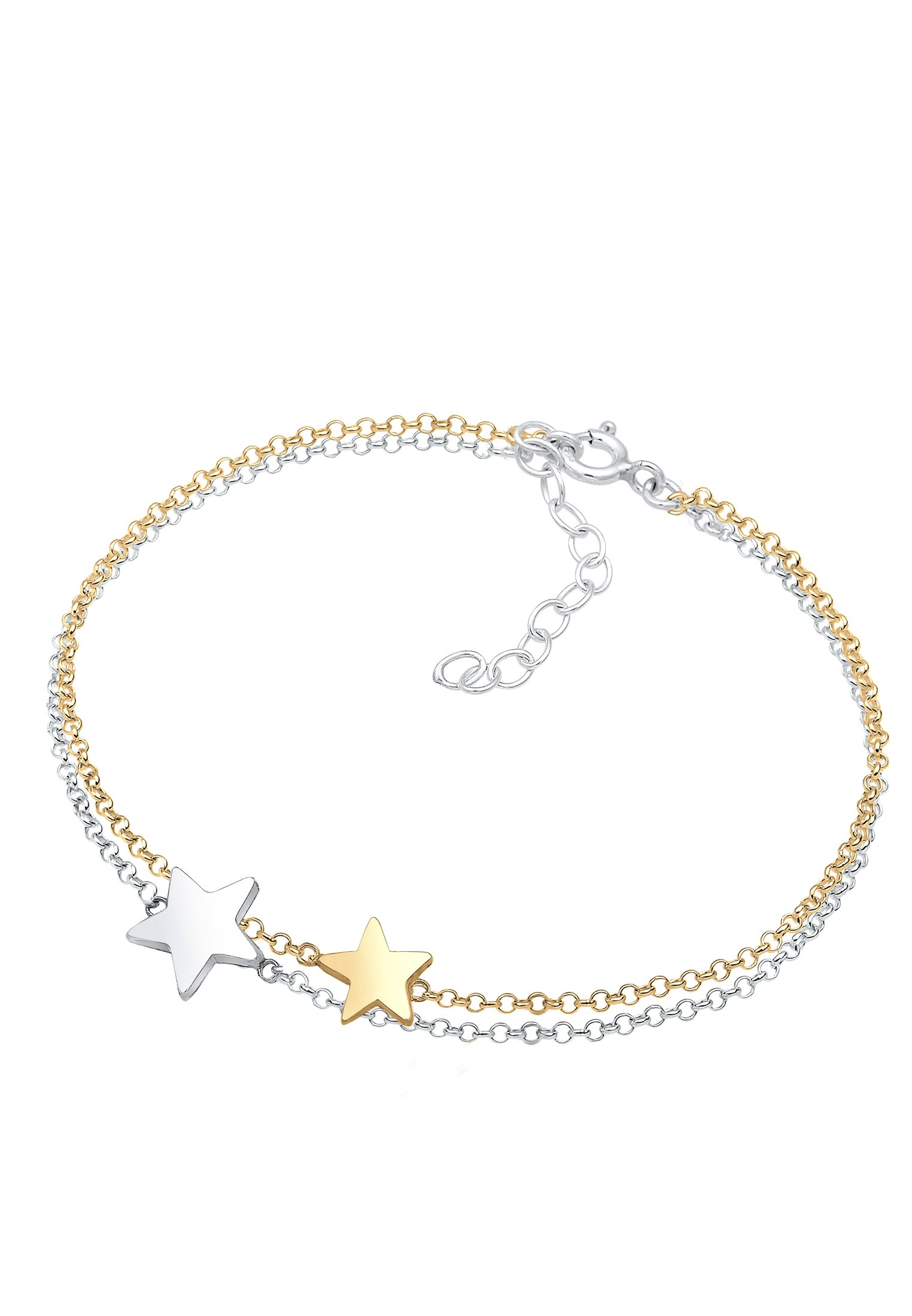 Elli Armband »Stern Astro Layer Bi-Color 925 Sterling Silber vergoldet«