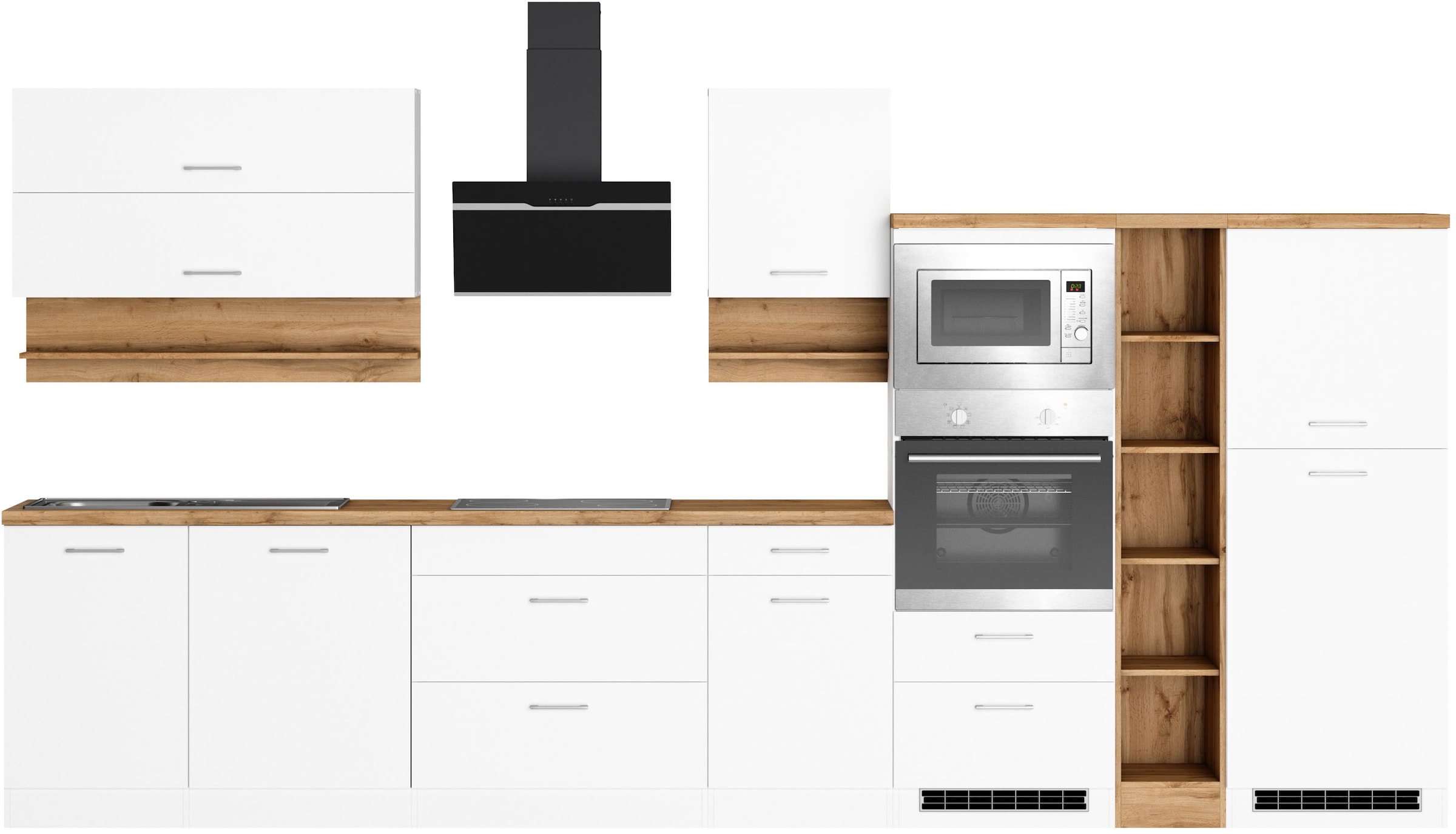 KOCHSTATION Küchenzeile »KS-Milan« 390 cm breit, viel Stauraum, wahlweise m günstig online kaufen