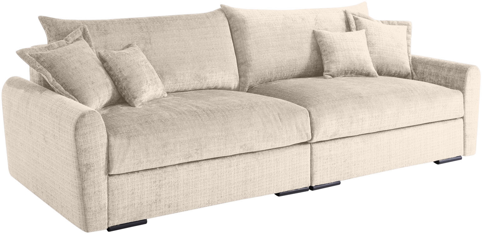 Home affaire Big-Sofa »Finca XL, B: 190 cm« 4 Zierkissen, Mega-Sofa, in Cord oder Chenille-Struktur, Federkern