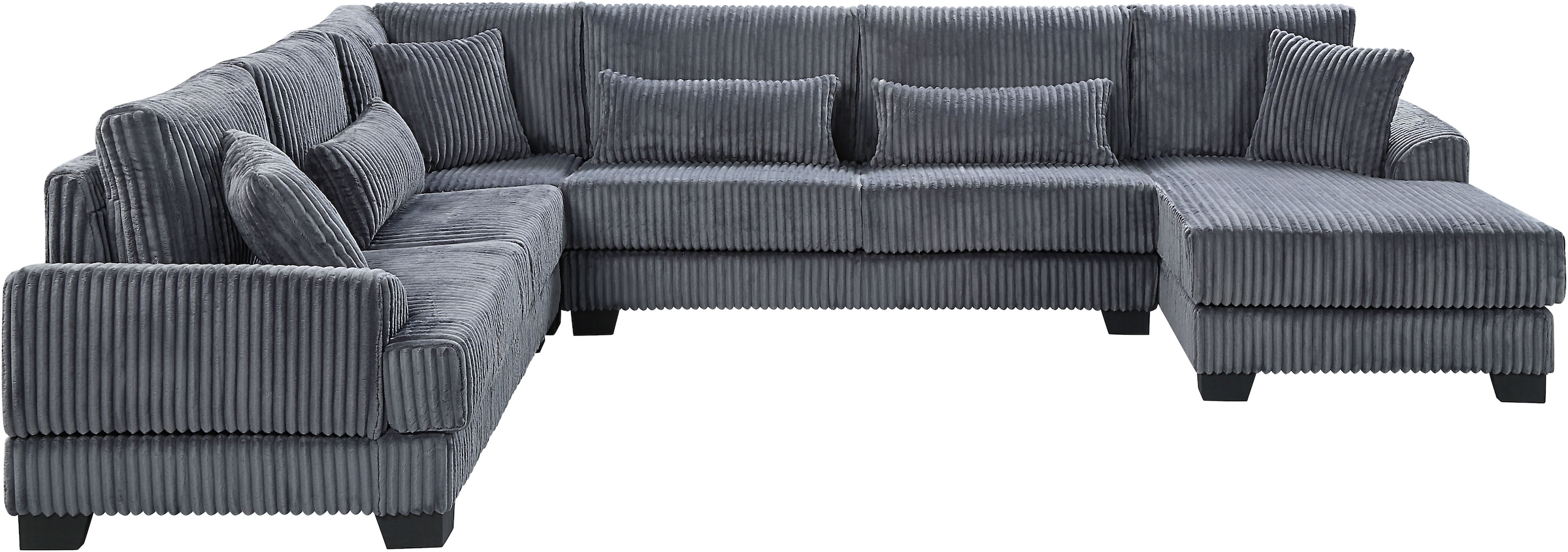 ATLANTIC home collection Wohnlandschaft, weicher XXL-Cordbezug, inklusive 6 Zierkissen