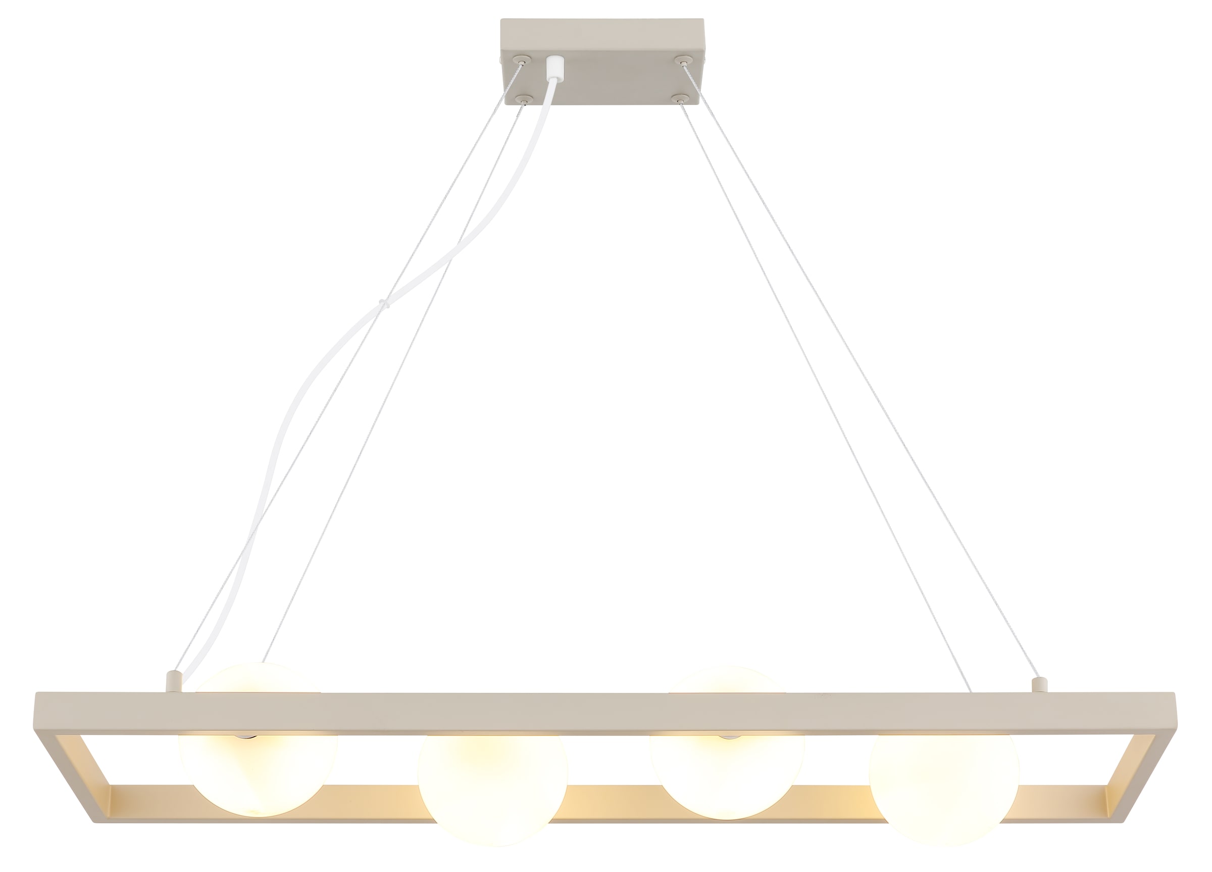 NOWA Hängeleuchte »NANDA« G9 1 Stk. Hängelampe,Sand,Esstisch,Esszimmer,Glaskugel opal,Wohnraum,modern
