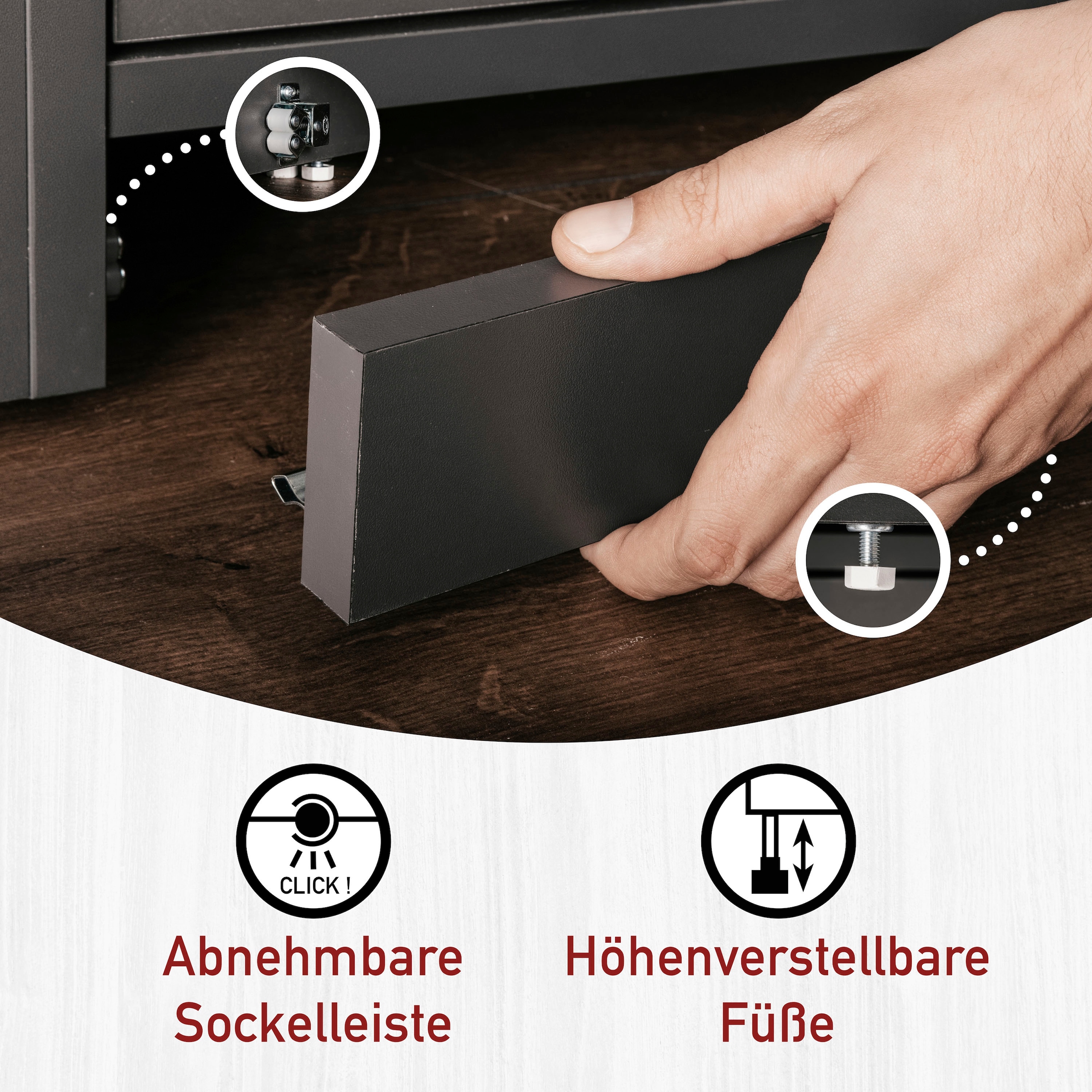 Inter Link Mehrzweckschrank-Set »Norela, Platzsparendes Waschmaschinen-Set mit Tisch & Hängeschrank« 2 Stk. tlg.