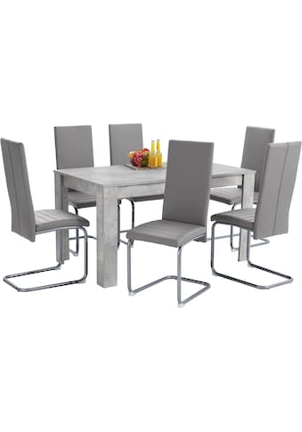 Homexperts Essgruppe »Nitro«, (Set, 7 tlg.), Tisch - Breite 140 cm + 6 Stühle kaufen