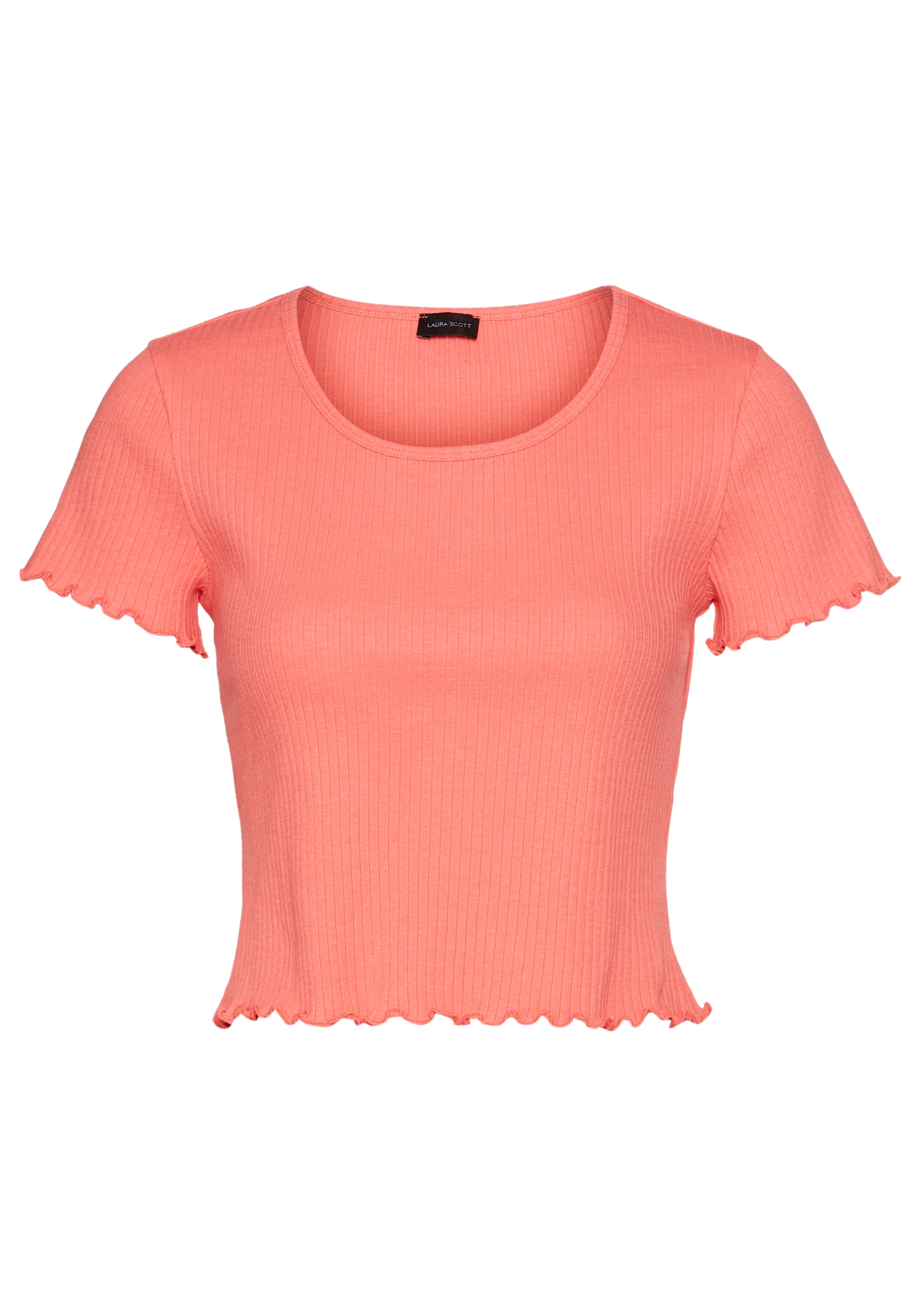 Laura Scott Kurzarmshirt, mit gewelltem Saum