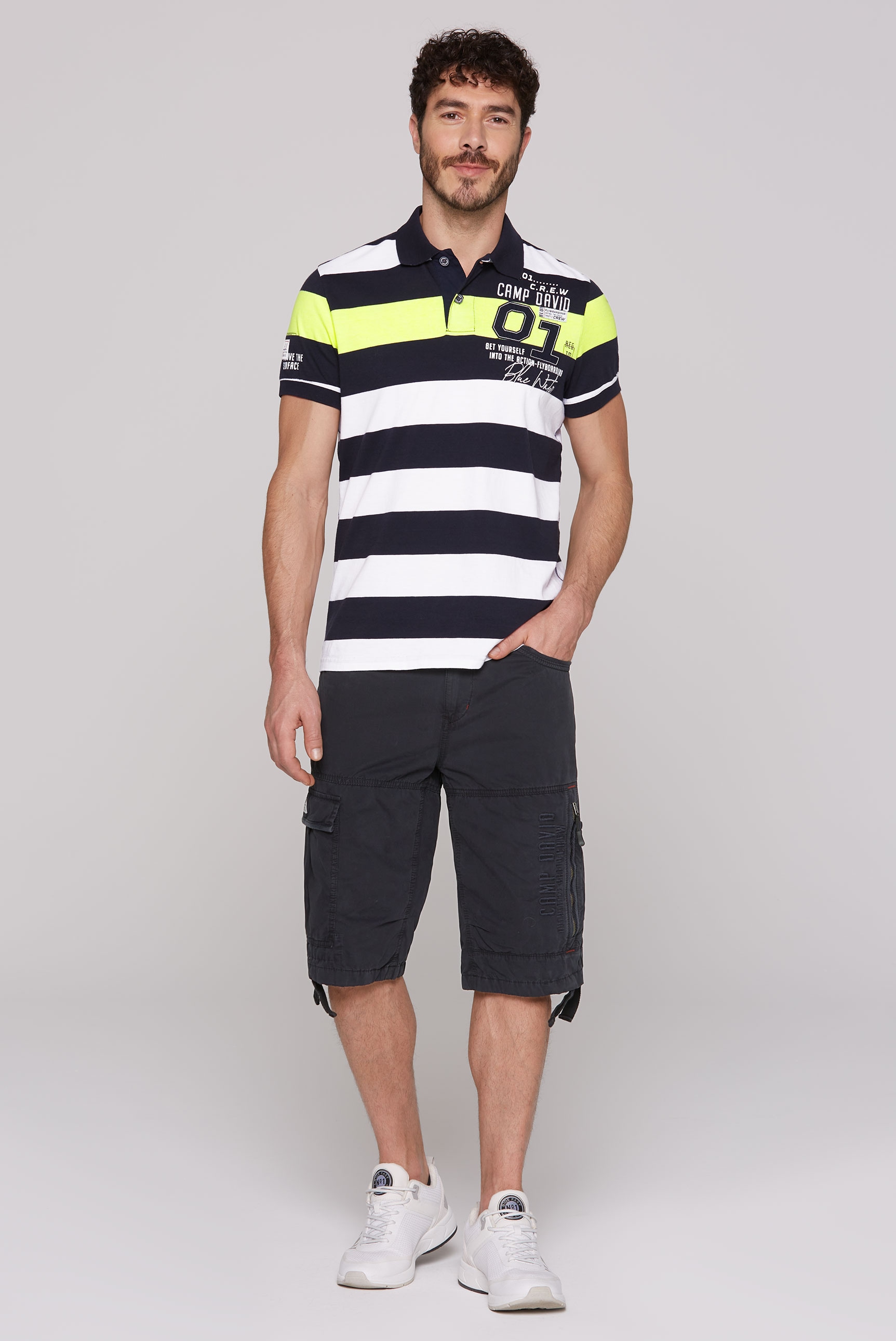 CAMP DAVID Poloshirt, mit Logo Print