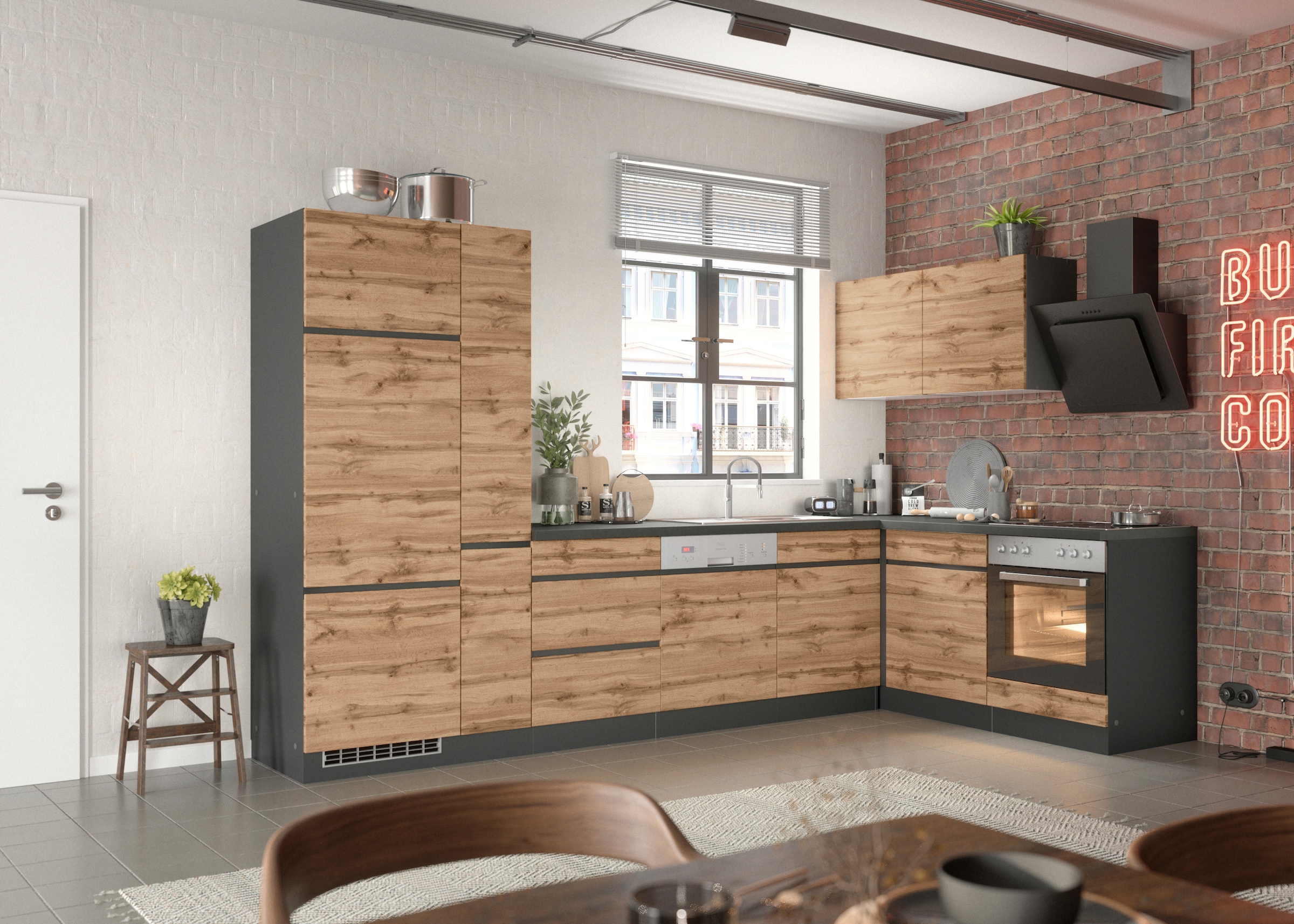 KOCHSTATION Winkelküche »KS-Riesa«, Stellbreite 240x270 cm, wahlweise mit oder ohne E-Geräte