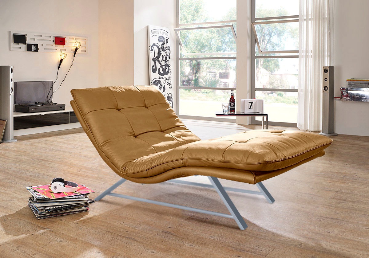 W.SCHILLIG Relaxliege »daily dreams«, in Waffelkissen-Optik, wahlweise mit Motor, Kufengestell, in 2 Breiten