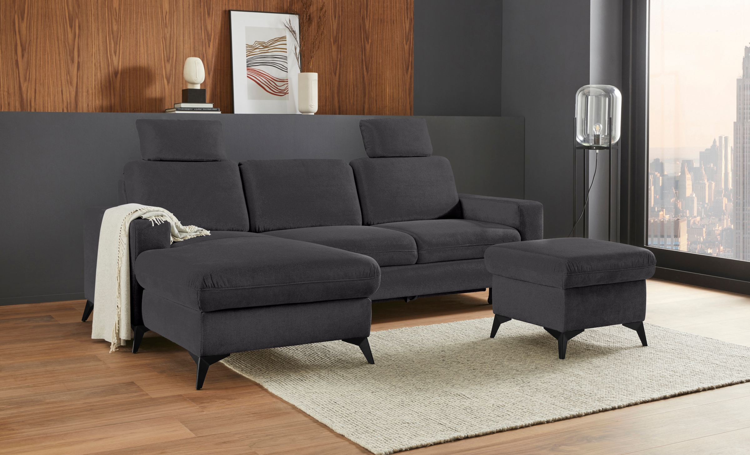 Places of Style Ecksofa »Lolland L-Form«, Wahlweise mit Bettfunktion und Be günstig online kaufen