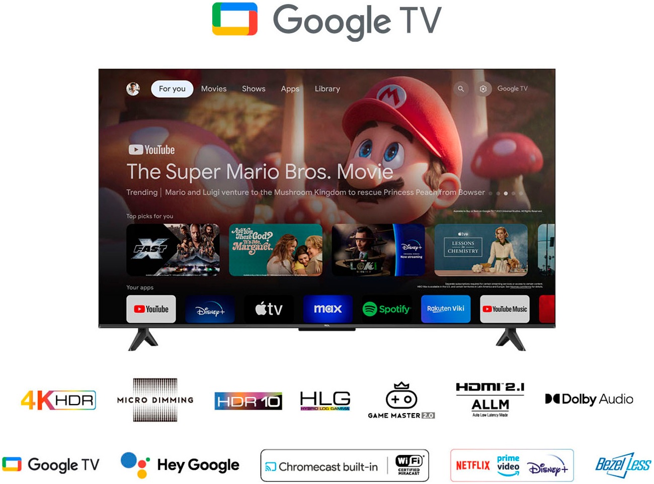 TCL LED-Fernseher »75V6BX1«, 4K Ultra HD, Google TV-Smart-TV