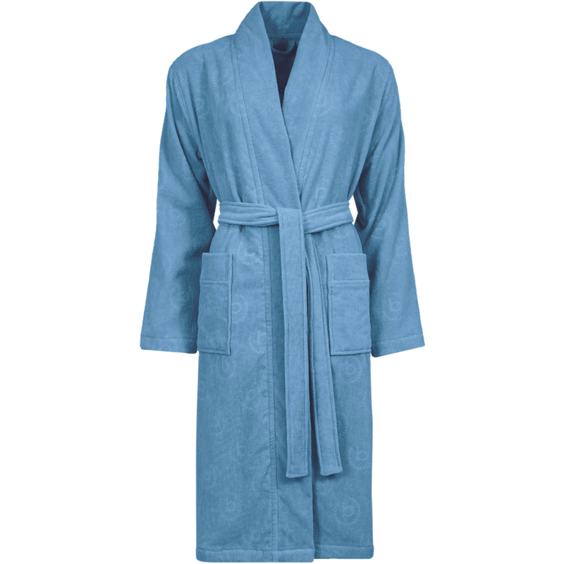 BUGATTI Damenbademantel »Paola, ideal für Sauna & Spa, Hotelbademantel, Morgenmantel« 1 Stk. tlg., Kimonomantel blue moon L Länge: 110 cm Damen...