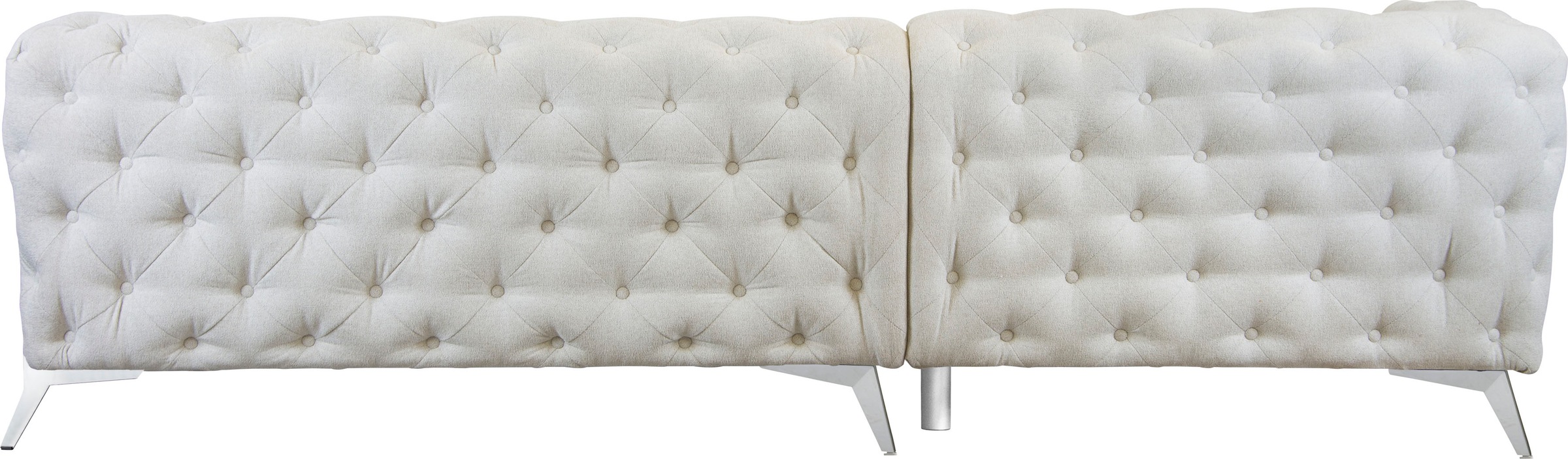 Leonique Chesterfield-Sofa »Amaury L-Form«, großes Ecksofa, Chesterfield-Optik, Breite 323 cm, Fußfarbe wählbar