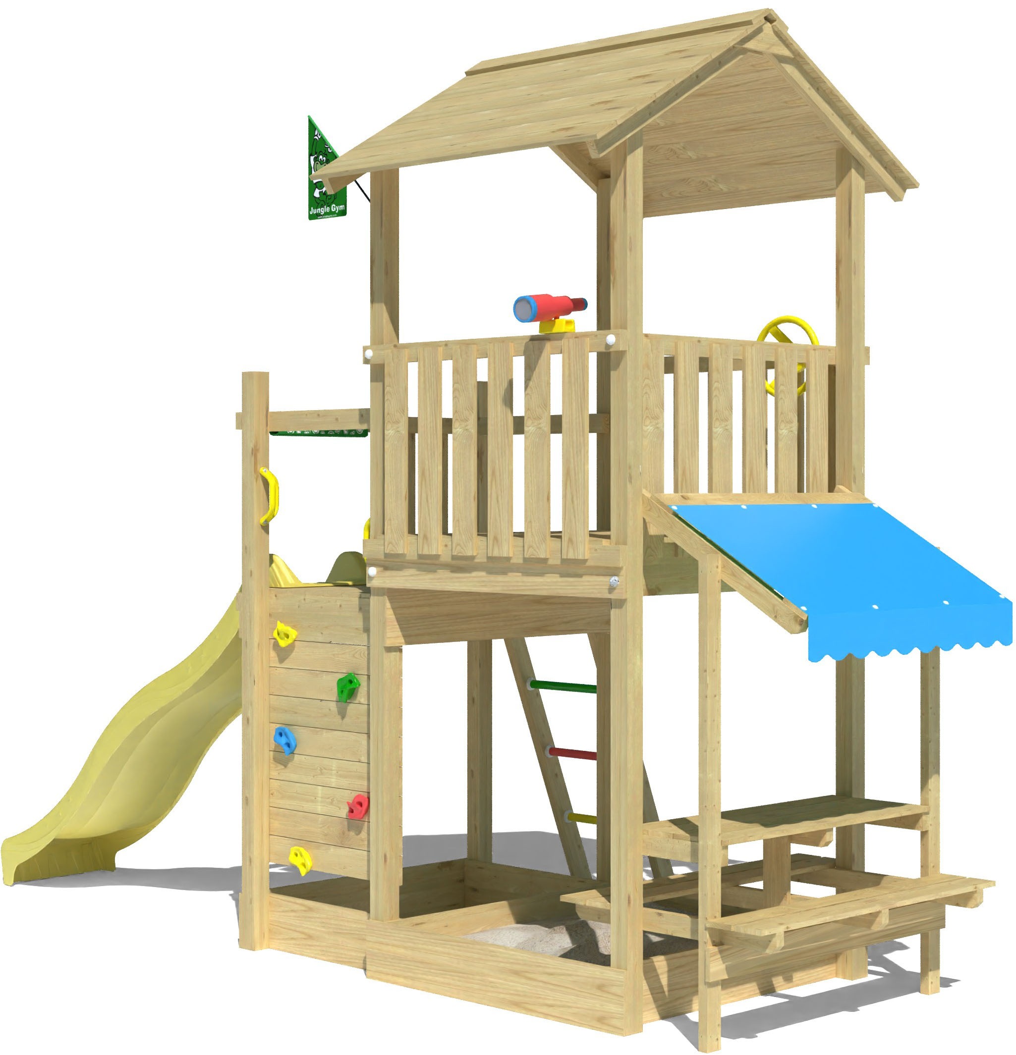 Jungle Gym Spielturm »Keep«, (Set), Spielanlage mit Mini Market und Rutsche mit Wasseranschluss