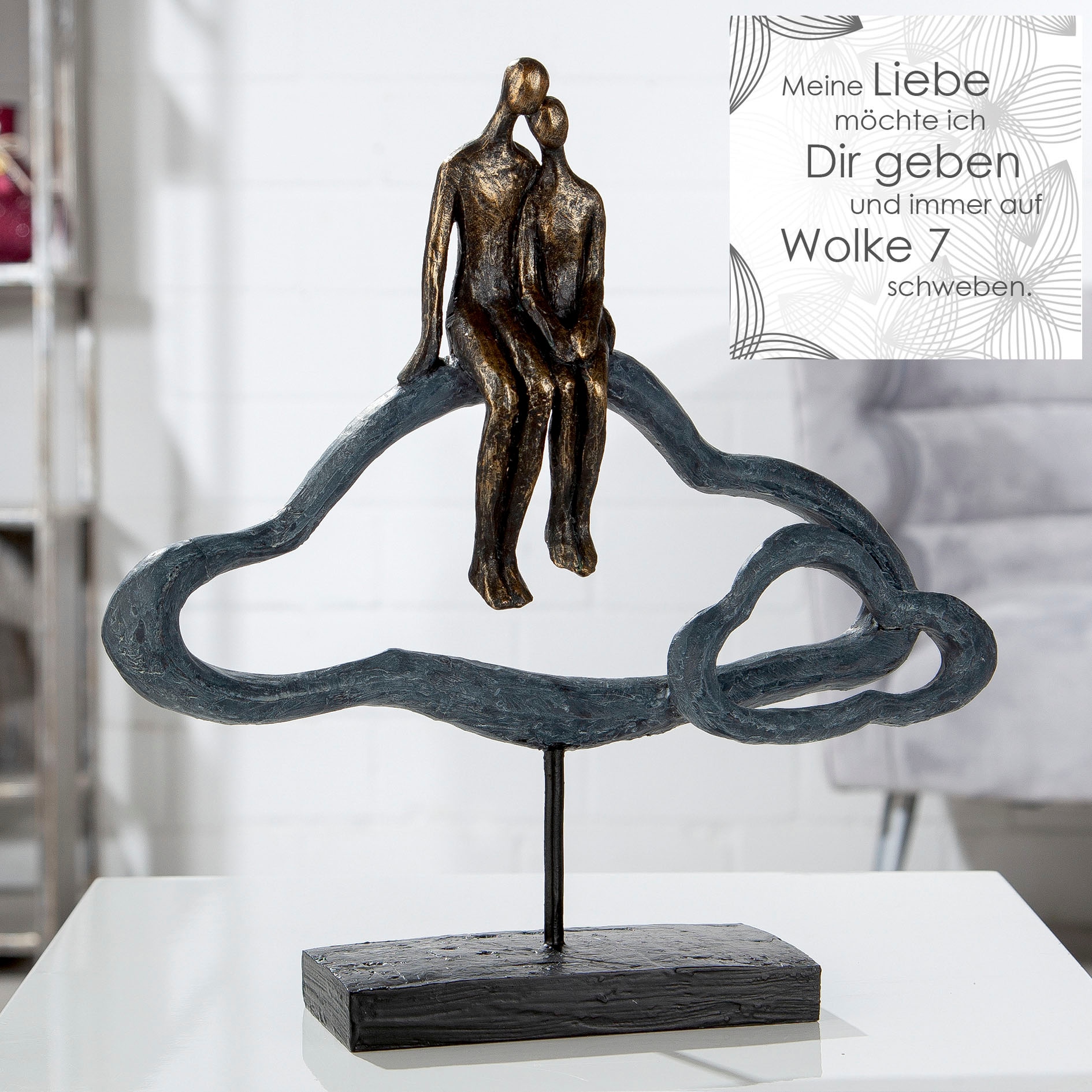 Casablanca by bronzefarben/grau«, Dekofigur bestellen Rechnung »Skulptur Gilde auf grau Lovecloud