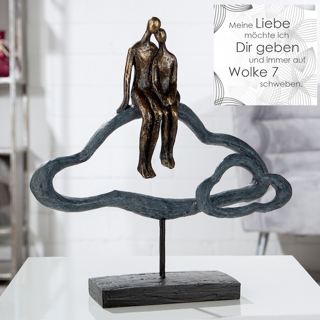 Casablanca by Gilde Dekofigur »Skulptur Lovecloud, bronzefarben/grau«, grau  auf Rechnung bestellen