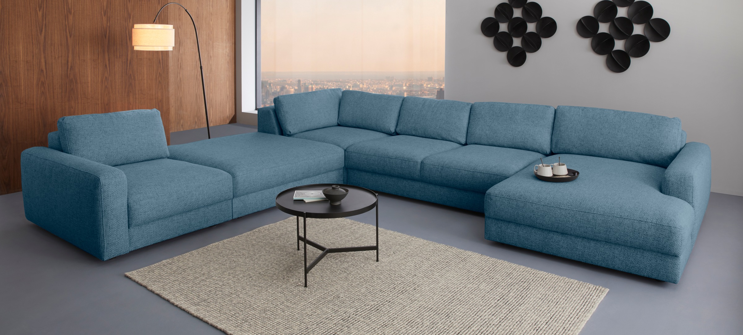 Places of Style Wohnlandschaft »Bloomfield, U-Form«, In verschiedenen Größen bestellbar