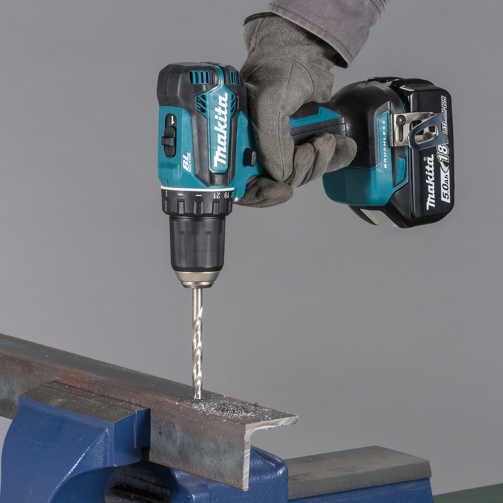 Makita Akku-Bohrschrauber »DDF485RFJ«, inkl. 2 Akkus 18V/3Ah, Ladegerät und Koffer