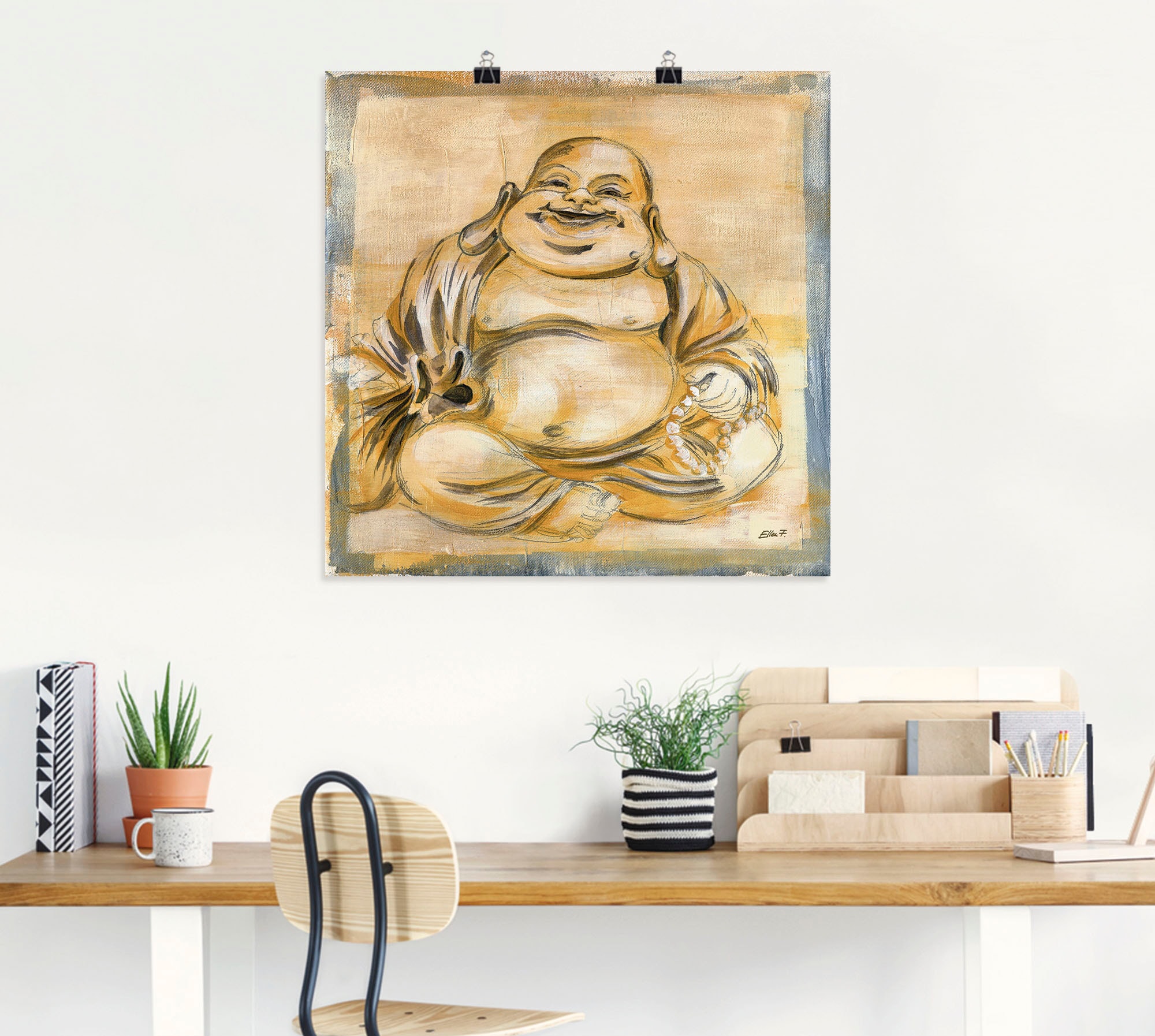 Artland Wandbild »Fröhlicher Buddha I« Religion 1 Stk. tlg. als Leinwandbild, Poster in verschied. Größen