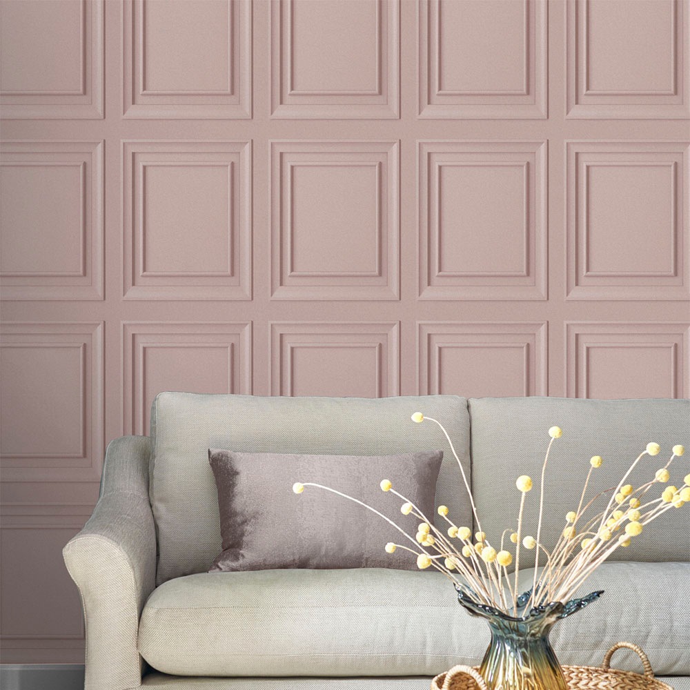 LAURA ASHLEY Vliestapete »Laura Ashley Redbrook Wood Panel Blush Vliestapete« 3D-Optik glatt Laura Ashley Redbrook Wood Panel Blush Vliestapete