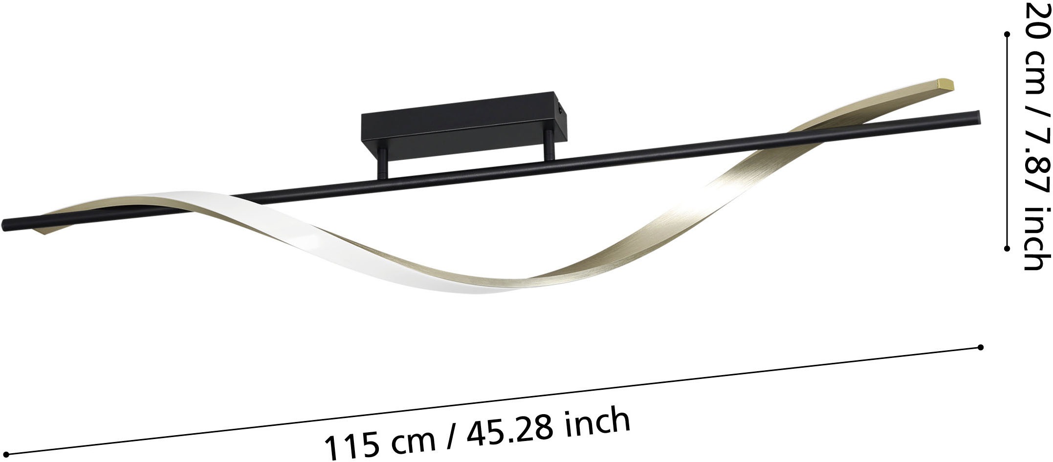 EGLO Deckenleuchte »CONAPRATO Deckenlampe - Alu, Stahl - LED - 20W - IP20« LED-Modul 1 Stk. Kaltweiß | Neutralweiß | Warmweiß Wohzimmerlampe, Esszimmerlampe, Flur, Schlafzimmer, L115 x B16 x H20cm