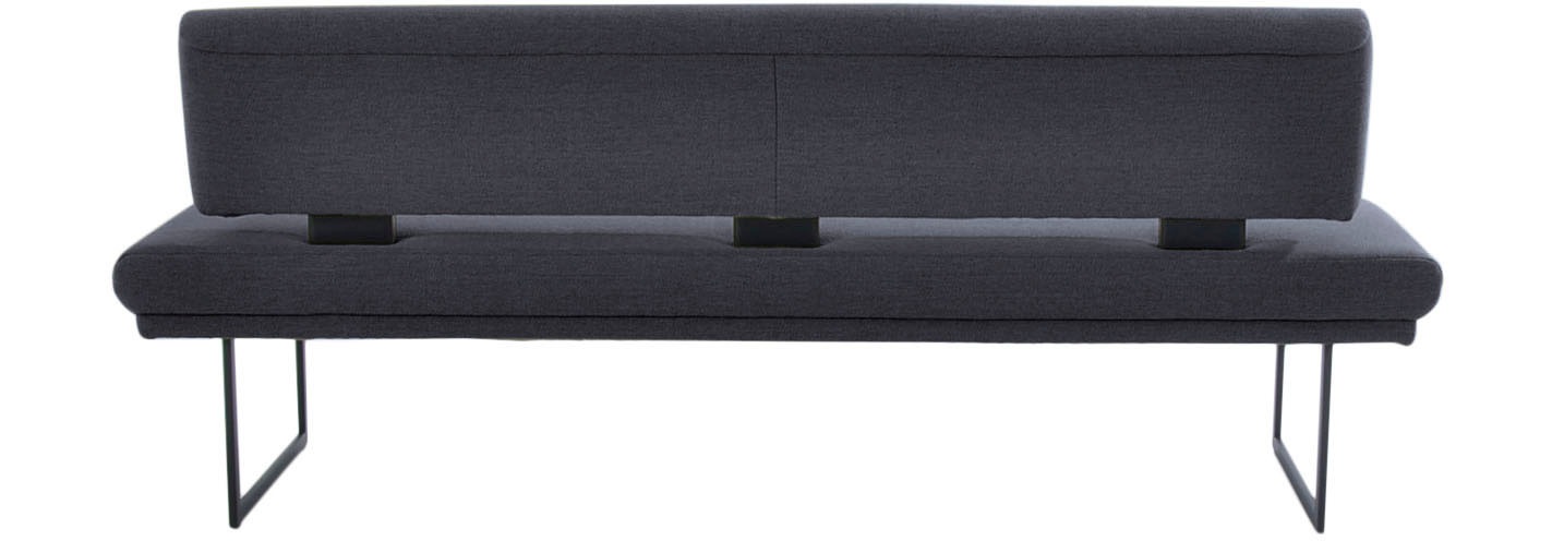 K+W Komfort & Wohnen Polsterbank »Longbeach«, (1 St.), mit Metallkufen in schwarz Struktur, in der Breite 204cm oder 224cm