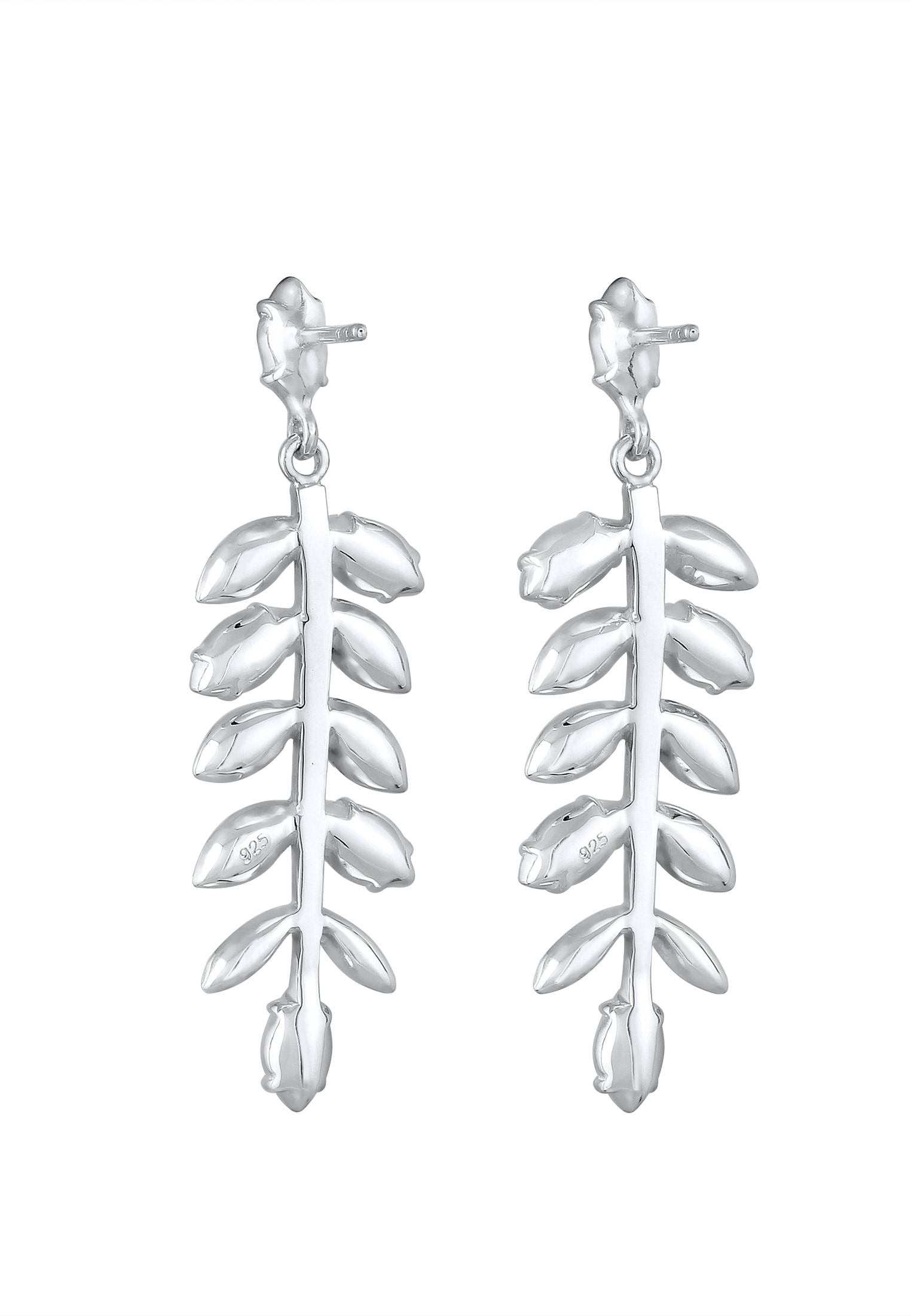 Elli Premium Paar Ohrhänger »Ohrhänger Blatt Glas Kristalle 925 Sterling Silber«