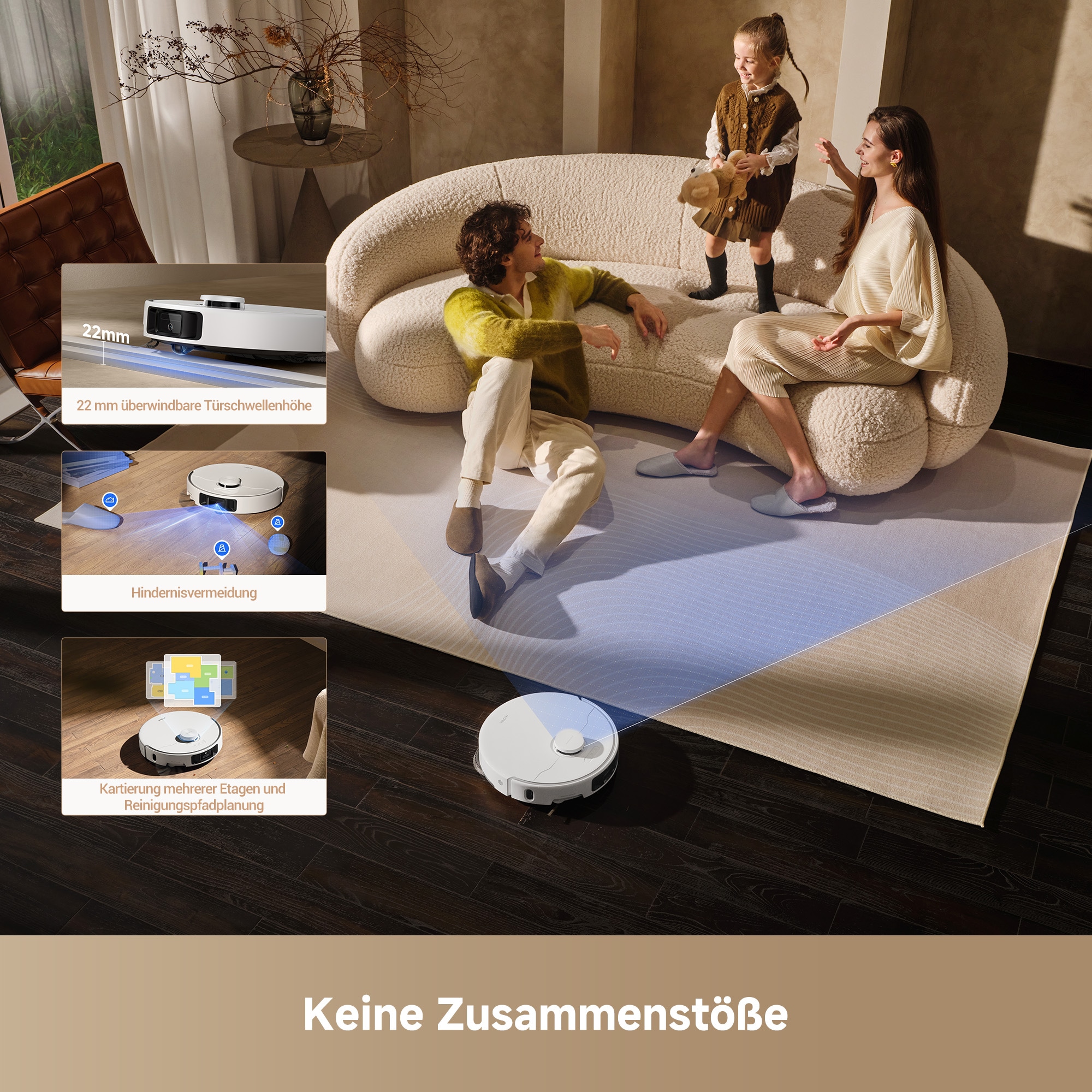 Mova Saugroboter »Mova P50 Ultra, mit Wischfunktion«, 19000Pa Saugkraft, Vollautomatische Basisstation, Reinigung bei 75° C