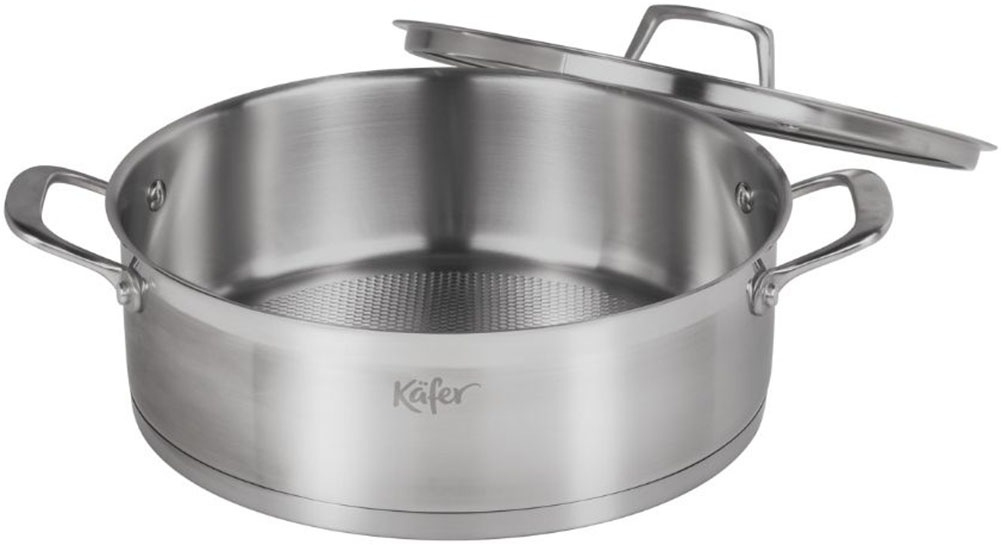 Käfer Servierpfanne »Käfer Pfanne aus Edelstahl«, Edelstahl 18/10, (2 tlg.) günstig online kaufen