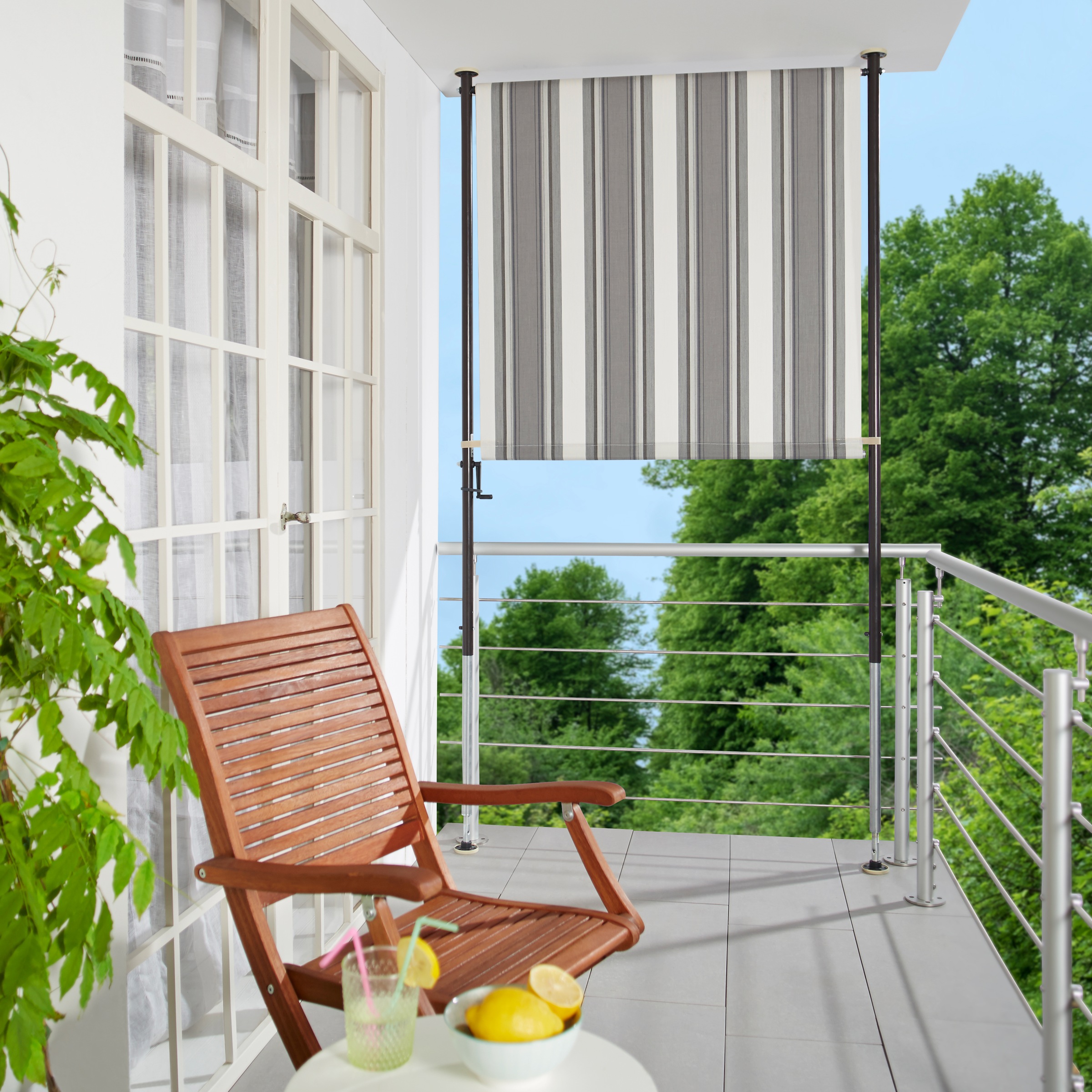 Angerer Freizeitmöbel Klemm-Senkrechtmarkise anthrazit/grau, BxH: 120x225 cm