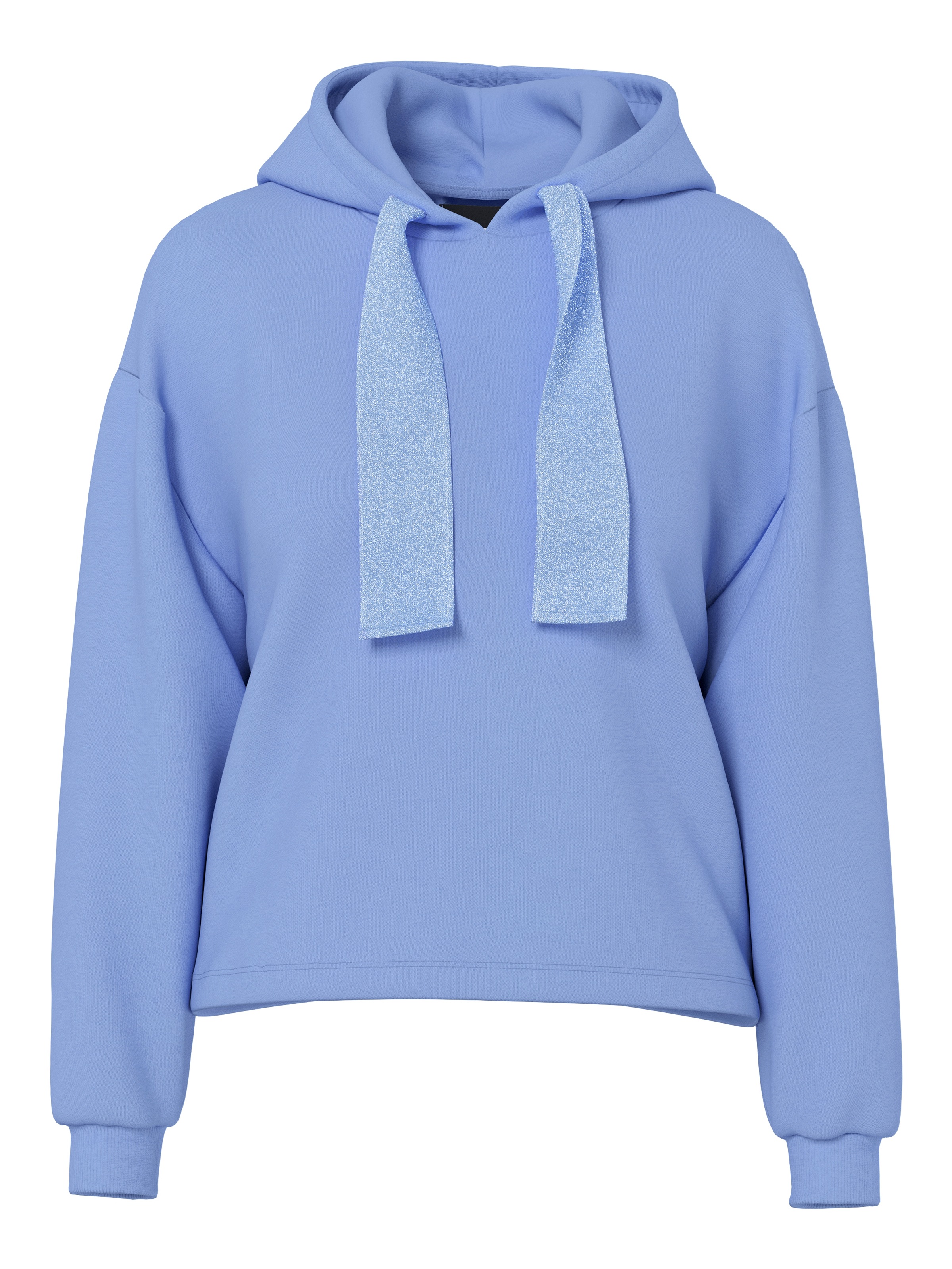 pieces Kapuzensweatshirt »PCCHILLI LS GLITTER HOODIE NOOS BC«, mit Kordelzug in Kontrastfarbe
