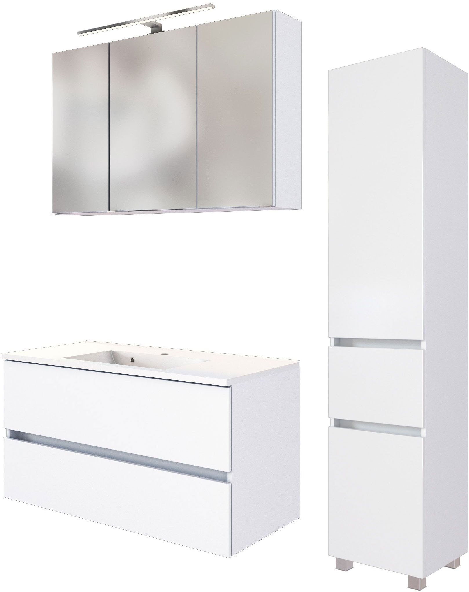 welltime Badmöbel-Set »Welltime Möbel Baabe Waschtisch-Set 3tlg. oder 5tlg. günstig online kaufen