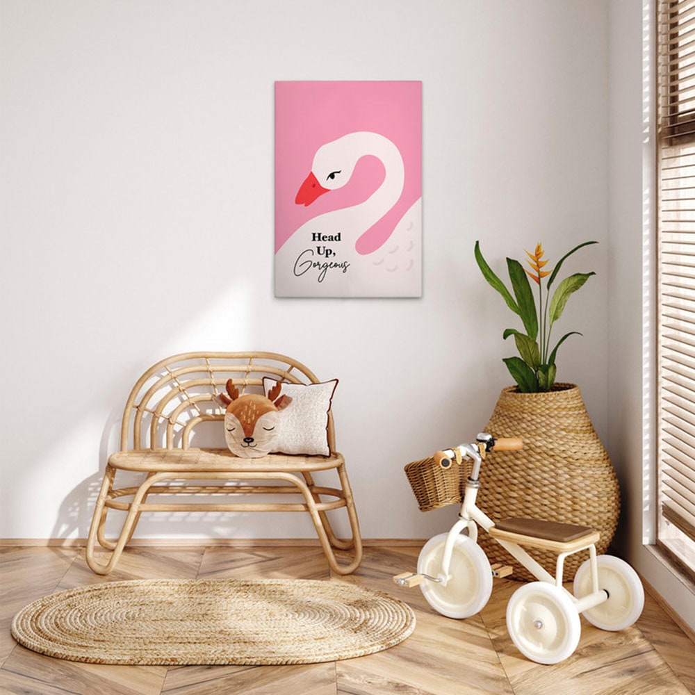 A.S. Création Leinwandbild »Head Up - Wandbild Pink Schwarz Weiß Keilrahmen günstig online kaufen