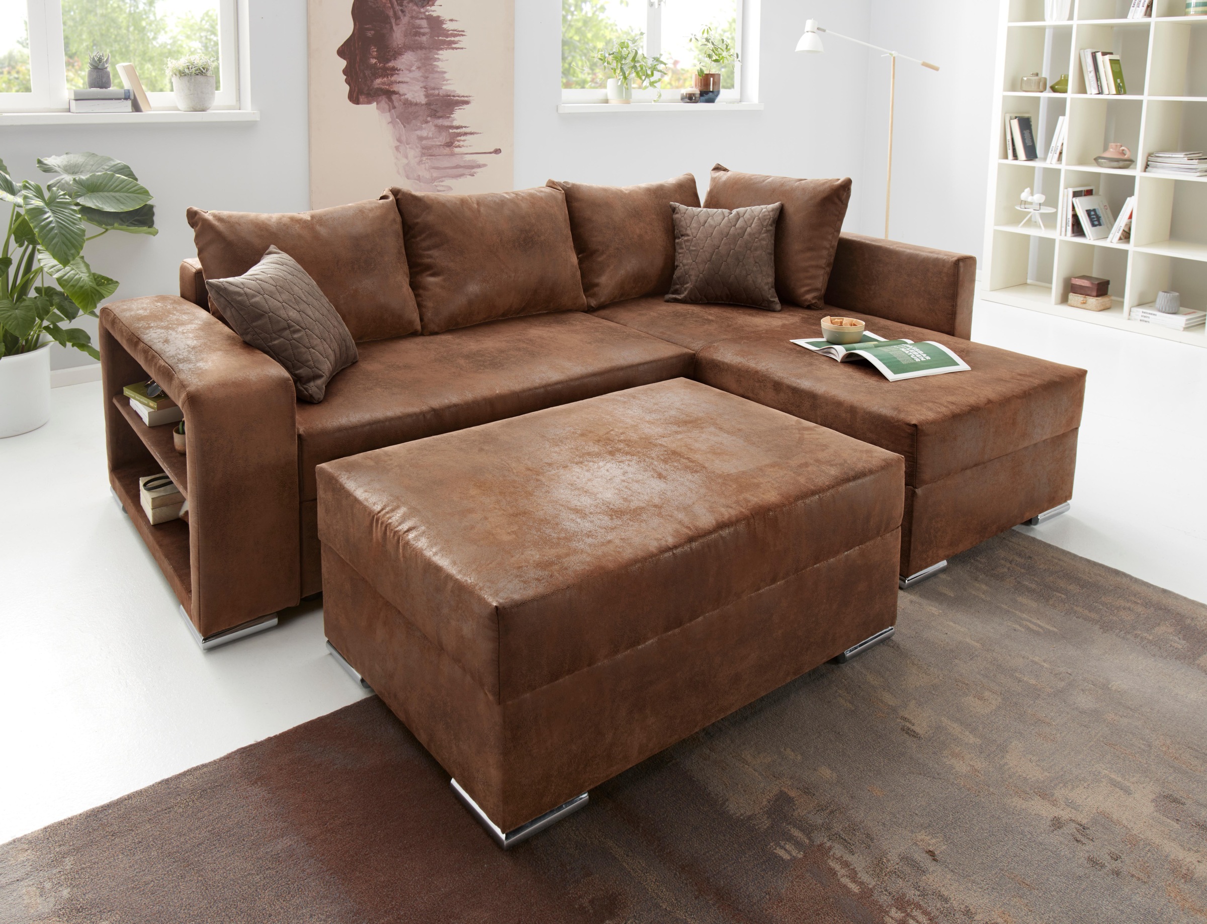 COLLECTION AB Ecksofa »John L-Form«, inklusive Bettfunktion und Bettkasten