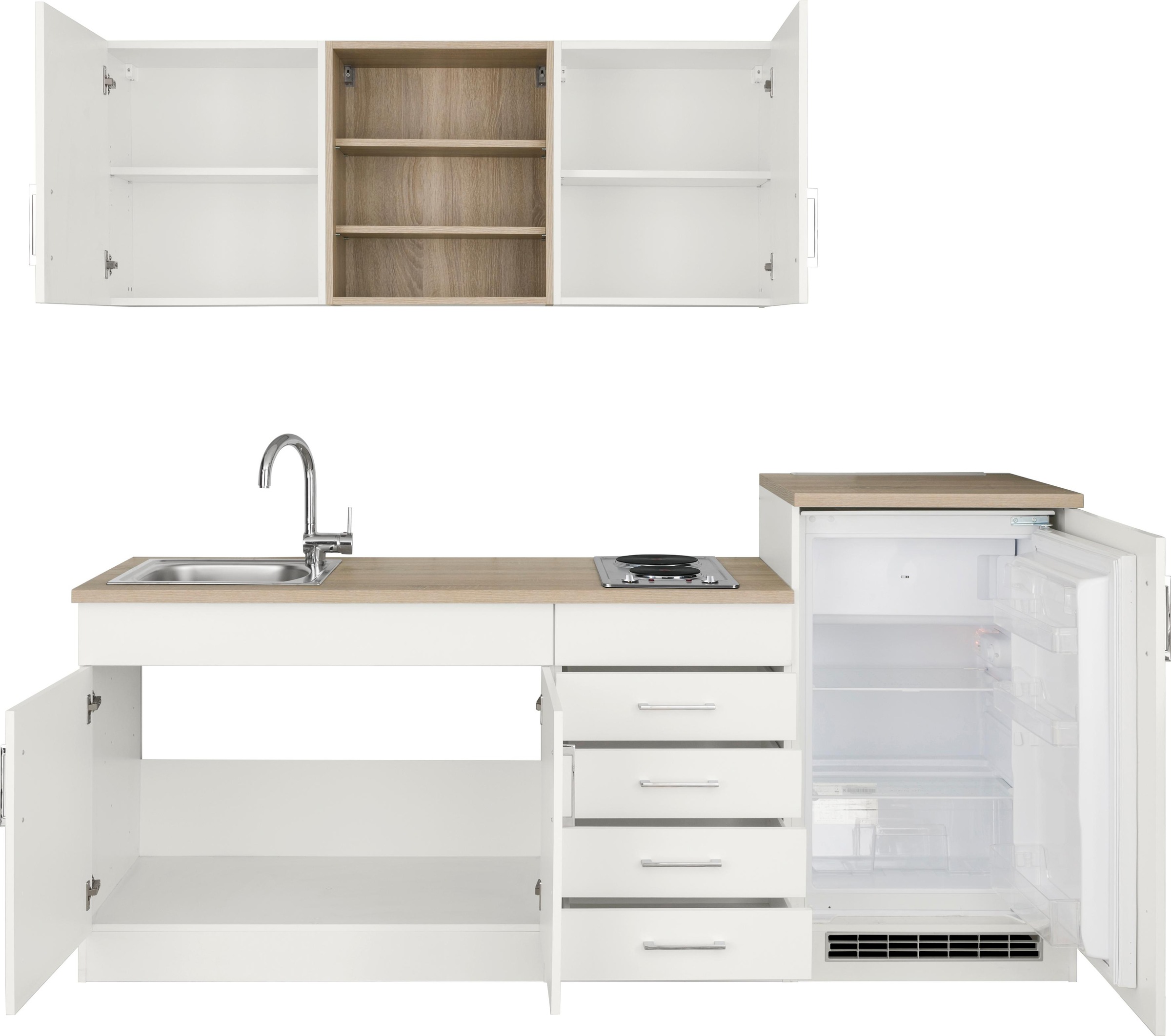 KOCHSTATION Küche »KS-Mali«, Breite 210 cm, mit E-Geräten