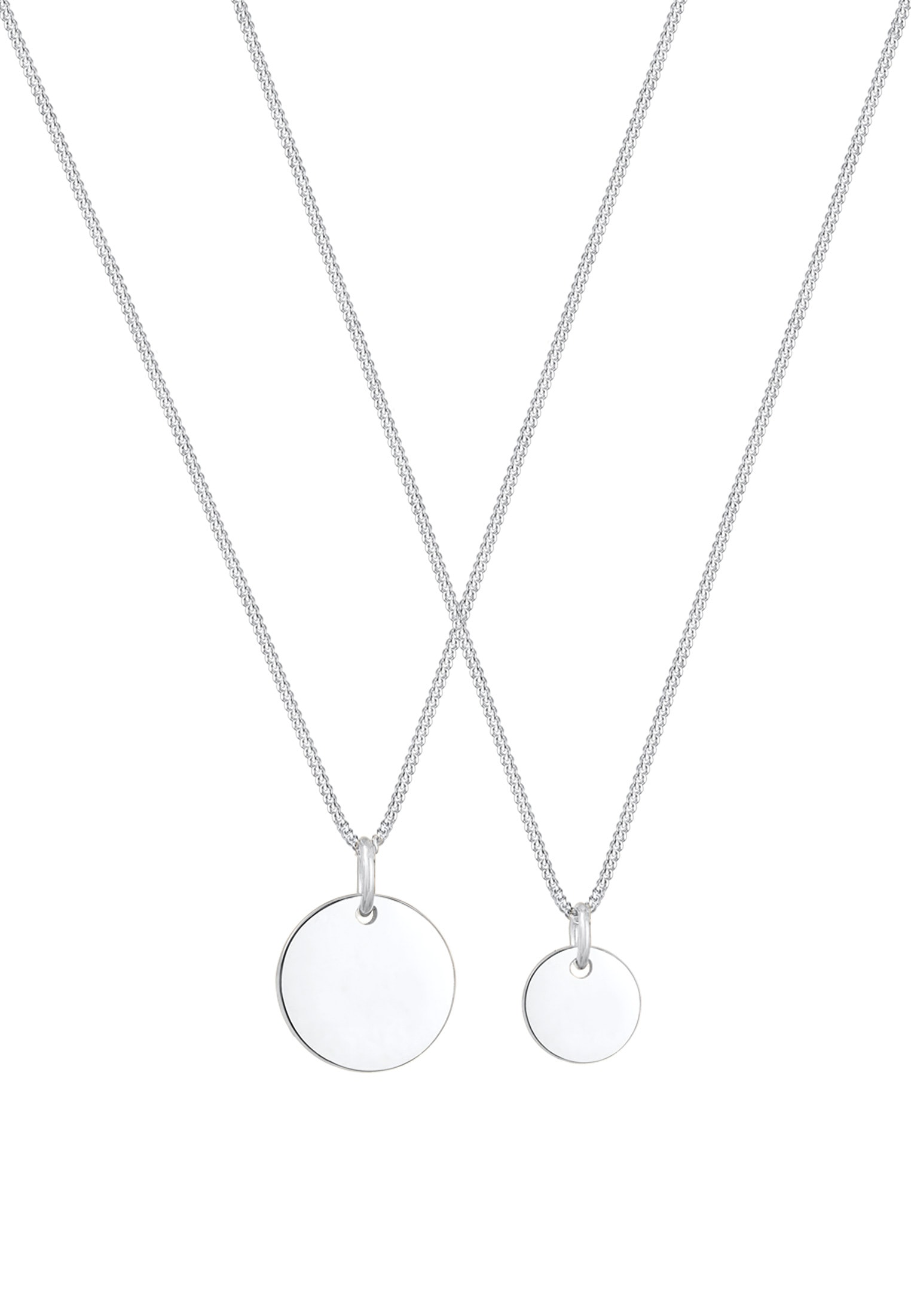 Elli Schmuckset »Plättchen Coin Mutter Tochter 2er Set 925 Silber«