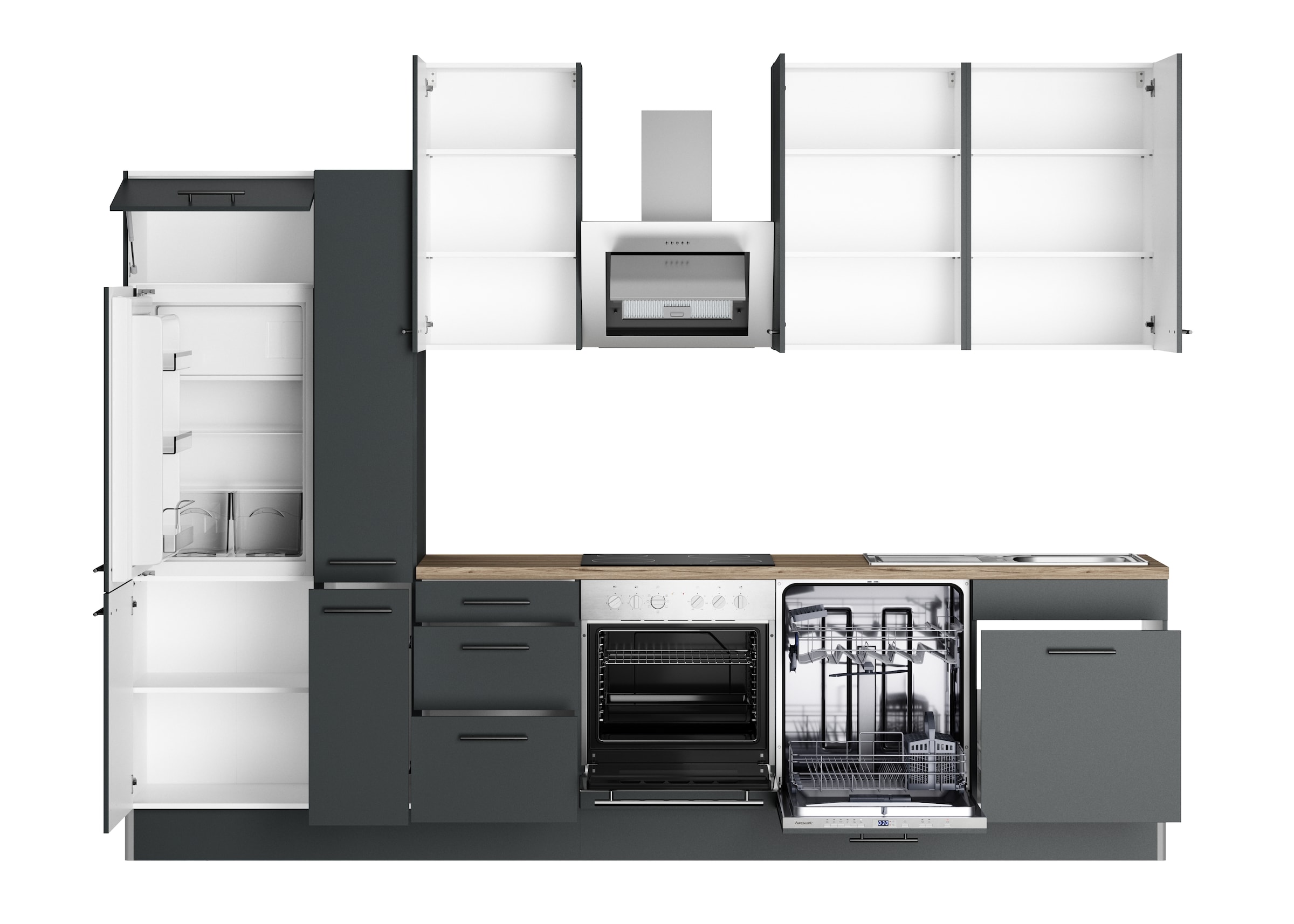 OPTIFIT Küchenzeile »Fiona«, Breite 320 cm, mit Hanseatic-E-Geräten,in Premium oder Basic