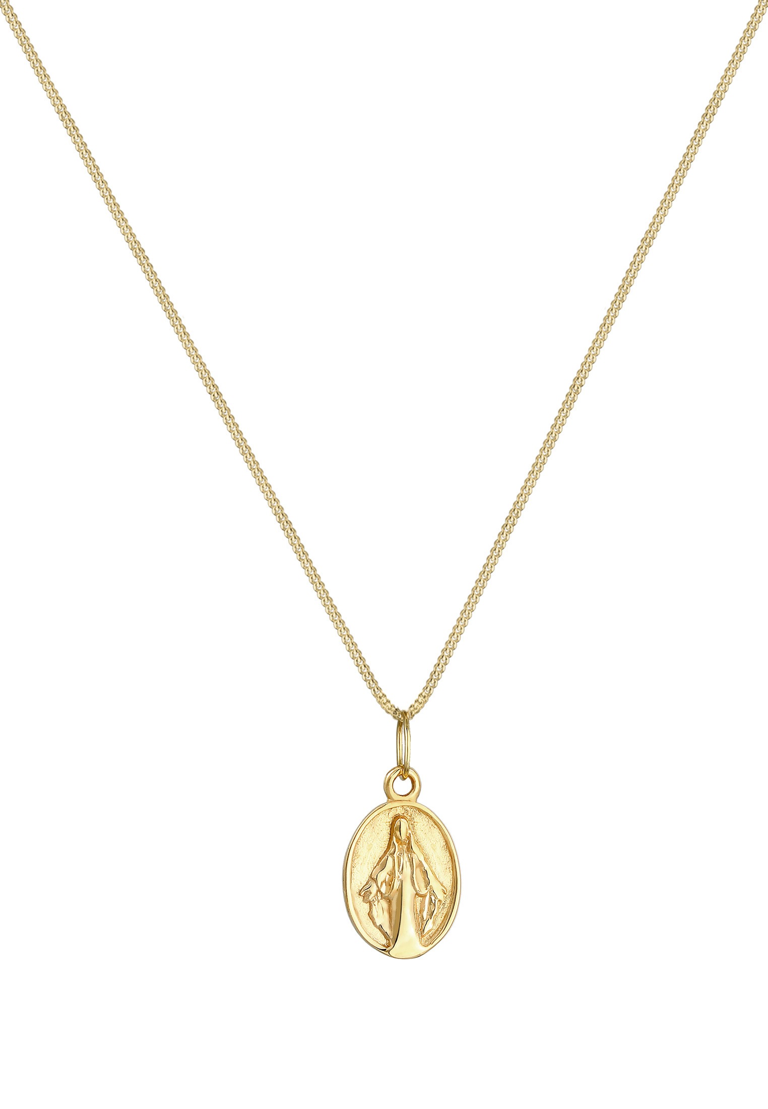 Elli Premium Kette mit Anhänger »Marienbild 375 Gelbgold«