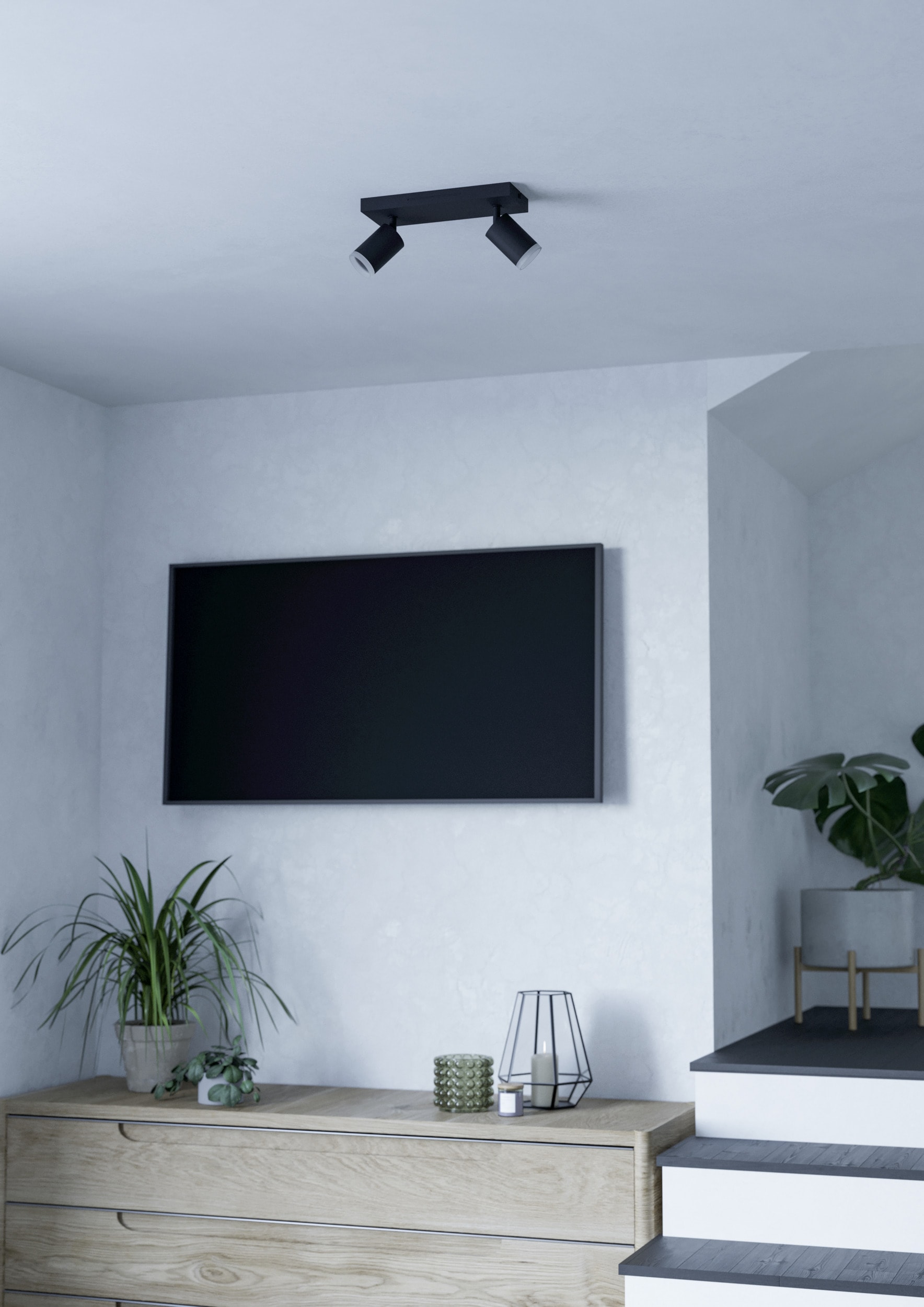 EGLO Deckenspot »MELITELLO-Z Spotlampe - Alu, Stahl - LED - 2X3,7W - IP20« LED-Modul 1 Stk. Kaltweiß | Neutralweiß | RGB | Warmweiß Wandleuchte, Wandspot, schwenkbar, Strahler, L25 x B10,5 x H8 cm