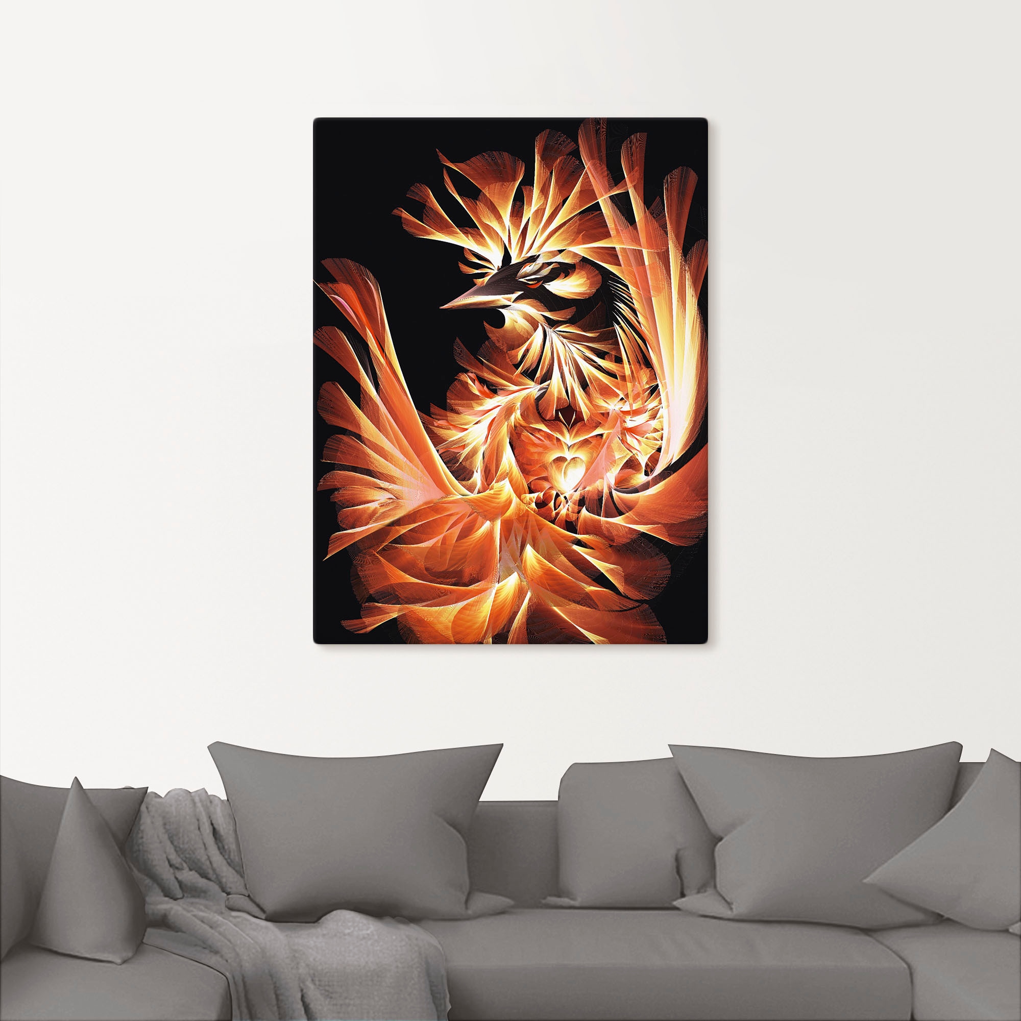 Artland Leinwandbild »Geburt des Feuervogels«, Animal Fantasy, (1 St.), auf Keilrahmen gespannt