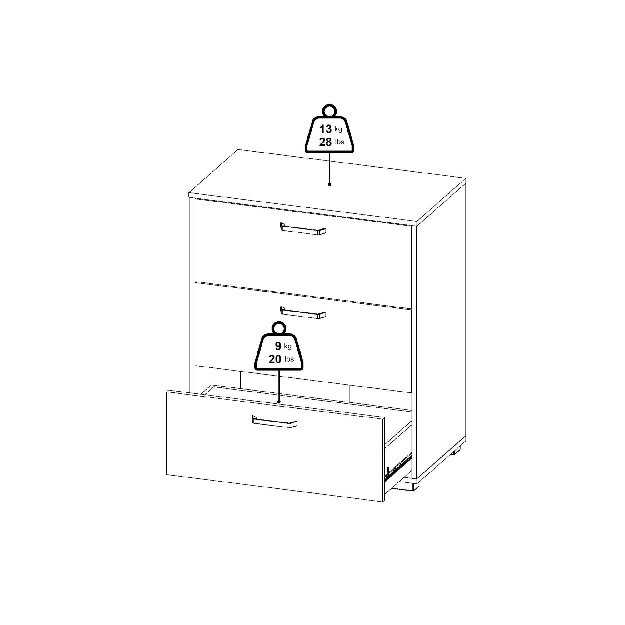 Home affaire Schubkastenkommode »Sofia« minimalistisches, modernes Design, Breite 70,2 cm