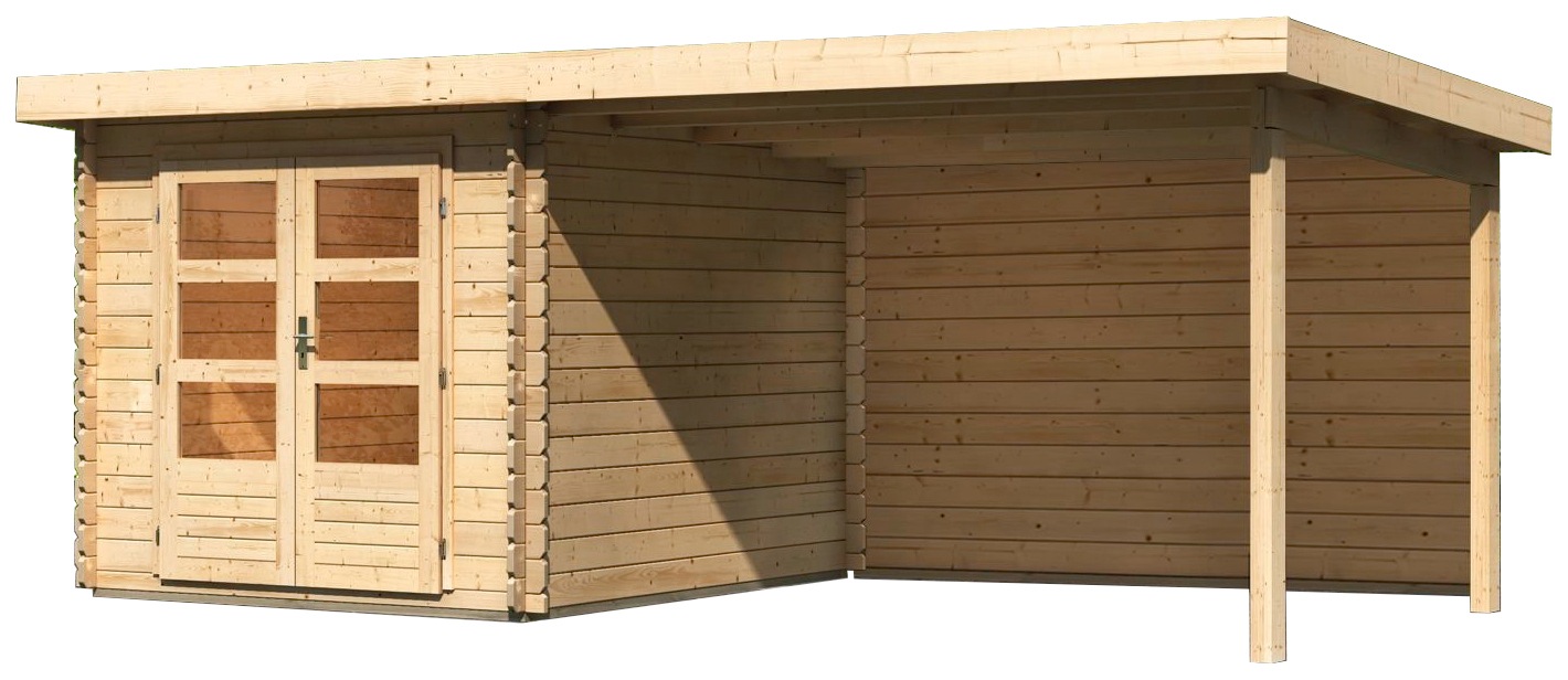KONIFERA Gartenhaus »Schloßsee 4«, mit Boden, Anbaudach und Rückwand kaufen