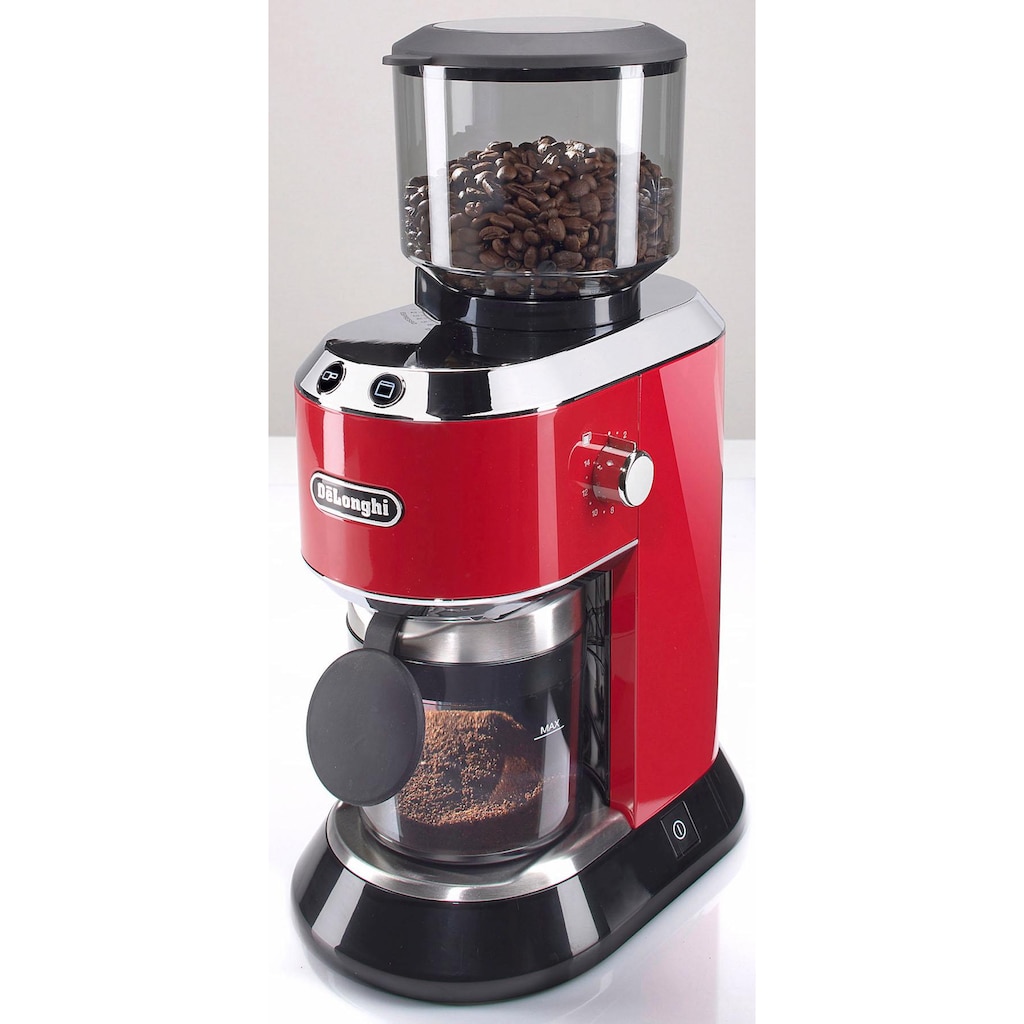De'Longhi Kaffeemühle »Dedica KG520.R«, 150 W, Kegelmahlwerk, 350 g Bohnenbehälter