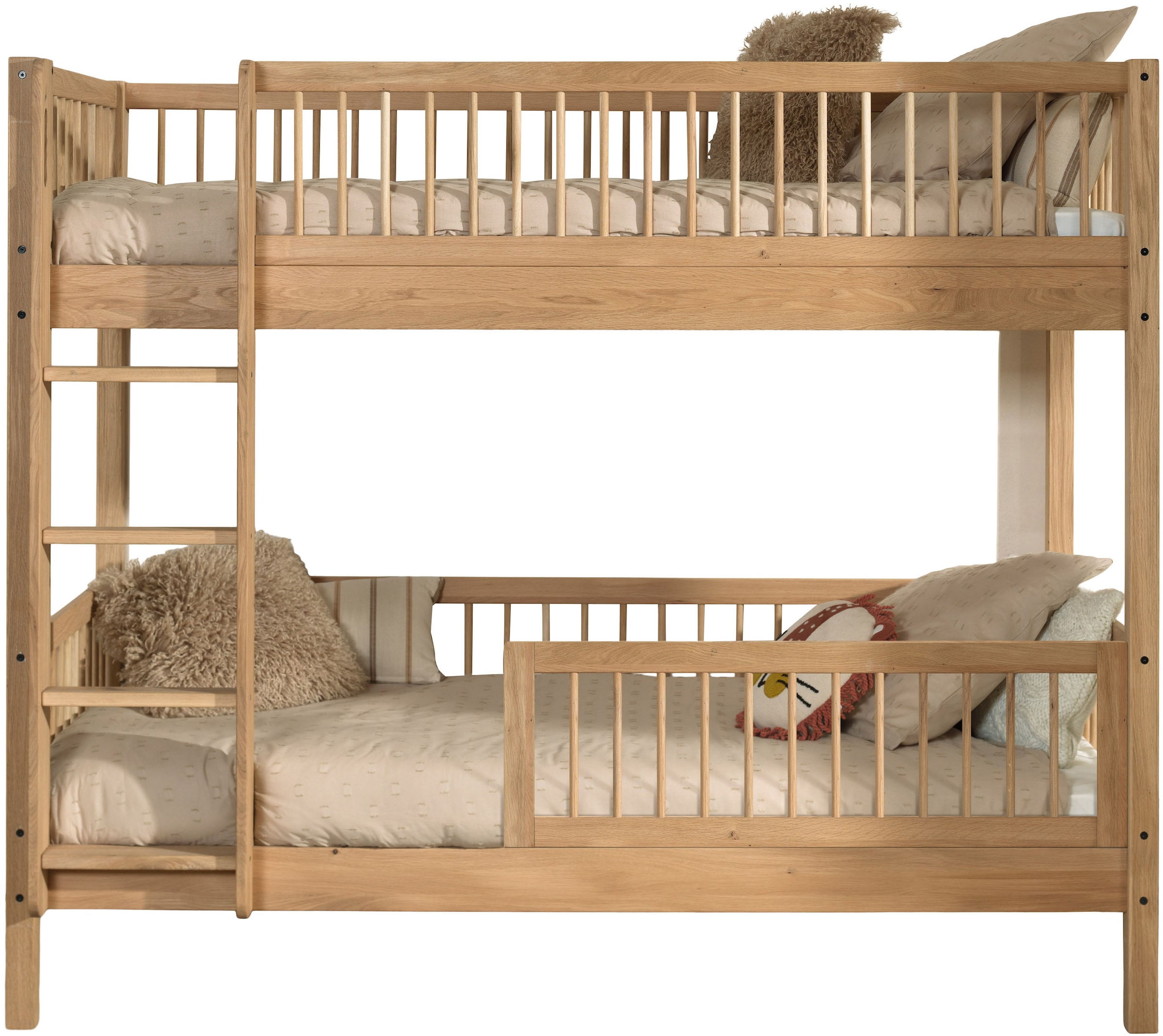 Home affaire Etagenbett »Forrest, Eiche massiv, Made in Europe, langlebige Qualität«, (H/B/T ca. 176/90/200cm), Schublade + unterer Rausfallschutz optional, stabil, 2 Lattenroste
