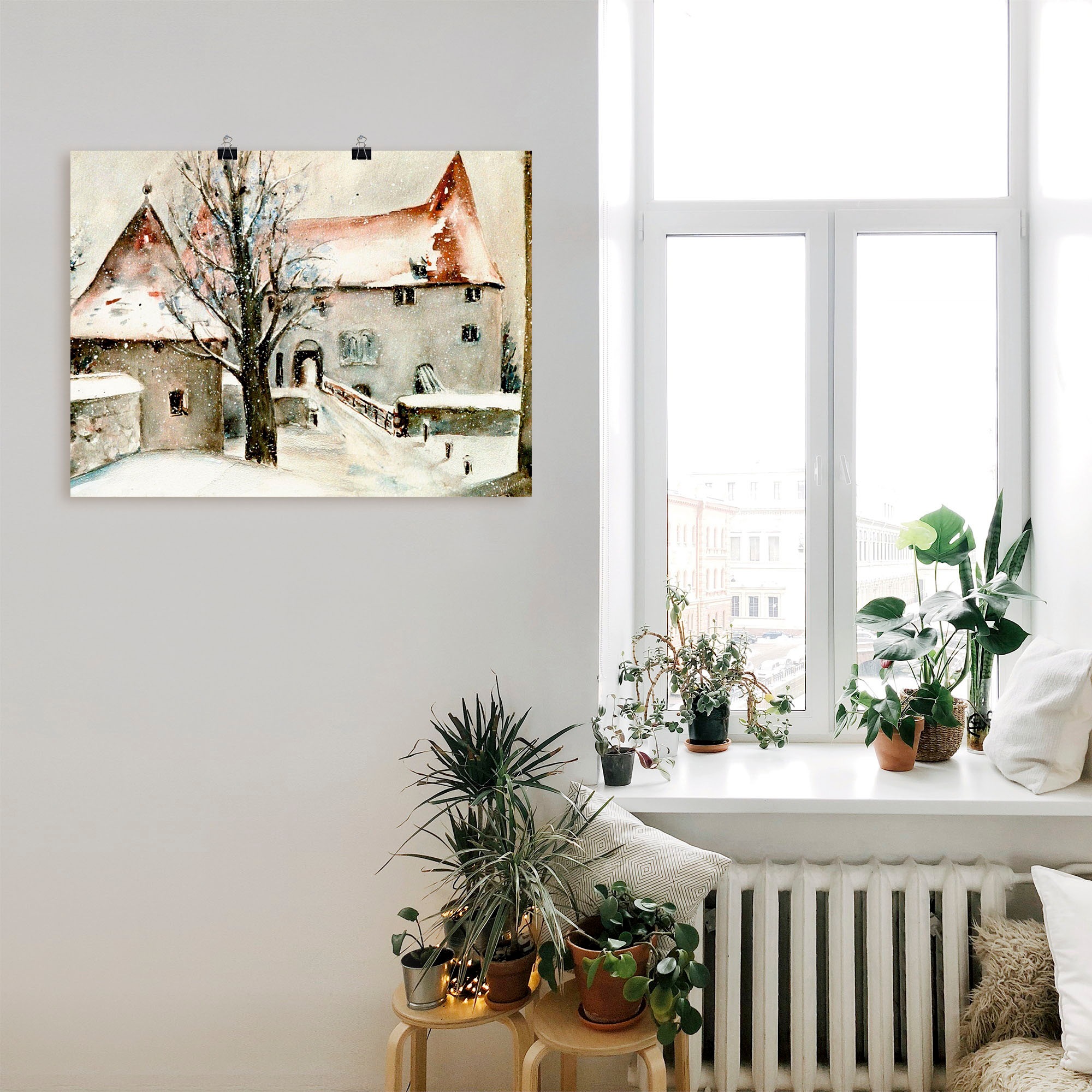 Artland Wandbild »Winter auf der Burg«, Gebäude, (1 St.), als Leinwandbild, Poster, Wandaufkleber in verschied. Größen
